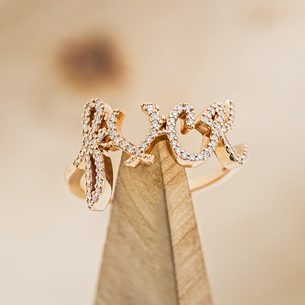 "EFFIE" - SCRIPT STYLE BREAST CANCER AWARENESS RING-1