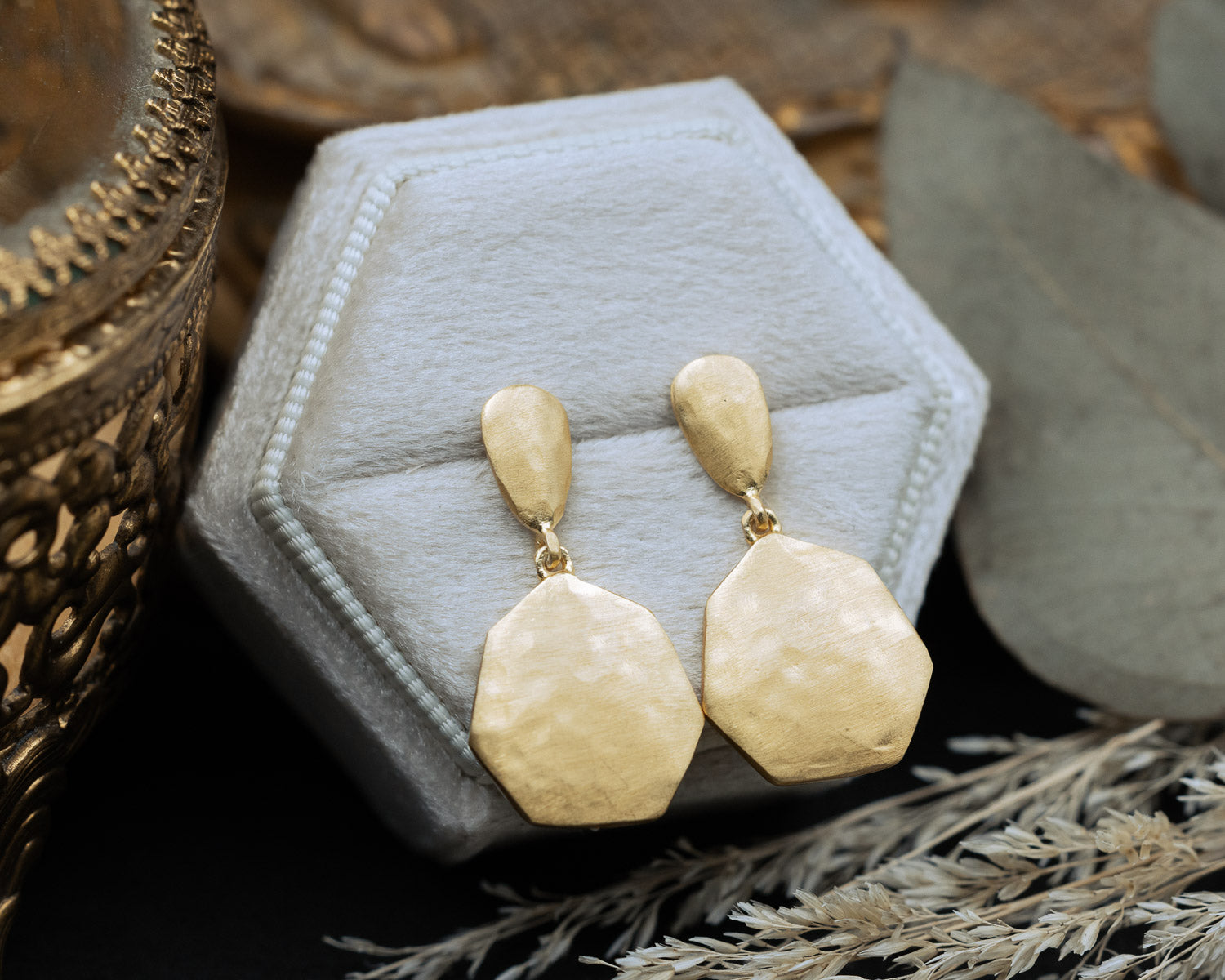 ESSENTIAL COLLECTION - HANDMADE 18K GOLD VERMEIL SILVER TEXTURED EARRINGS - BY JORGE REVILLA-Staghead Designs