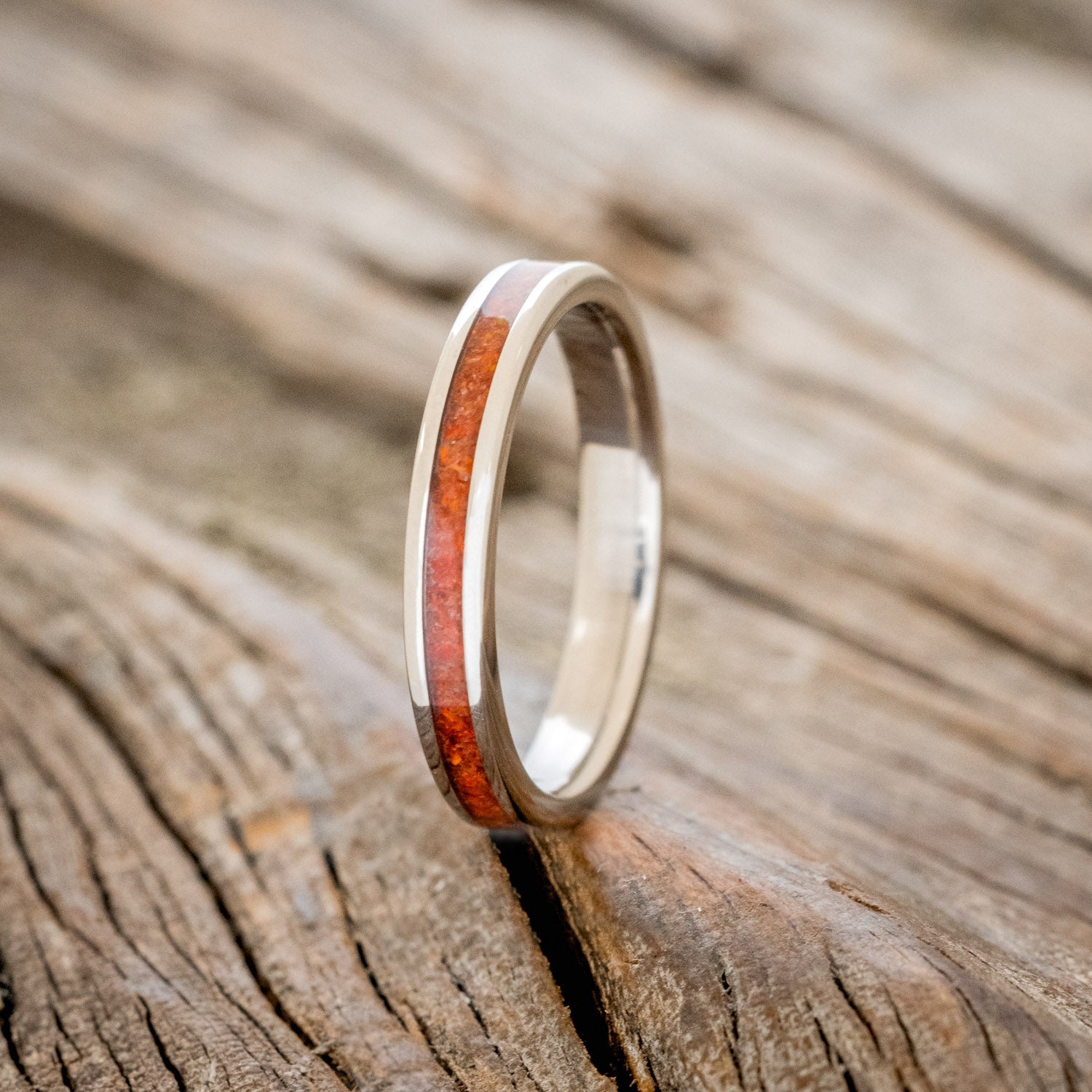 "ETERNA" - RUBY RED OPAL STACKING BAND-1