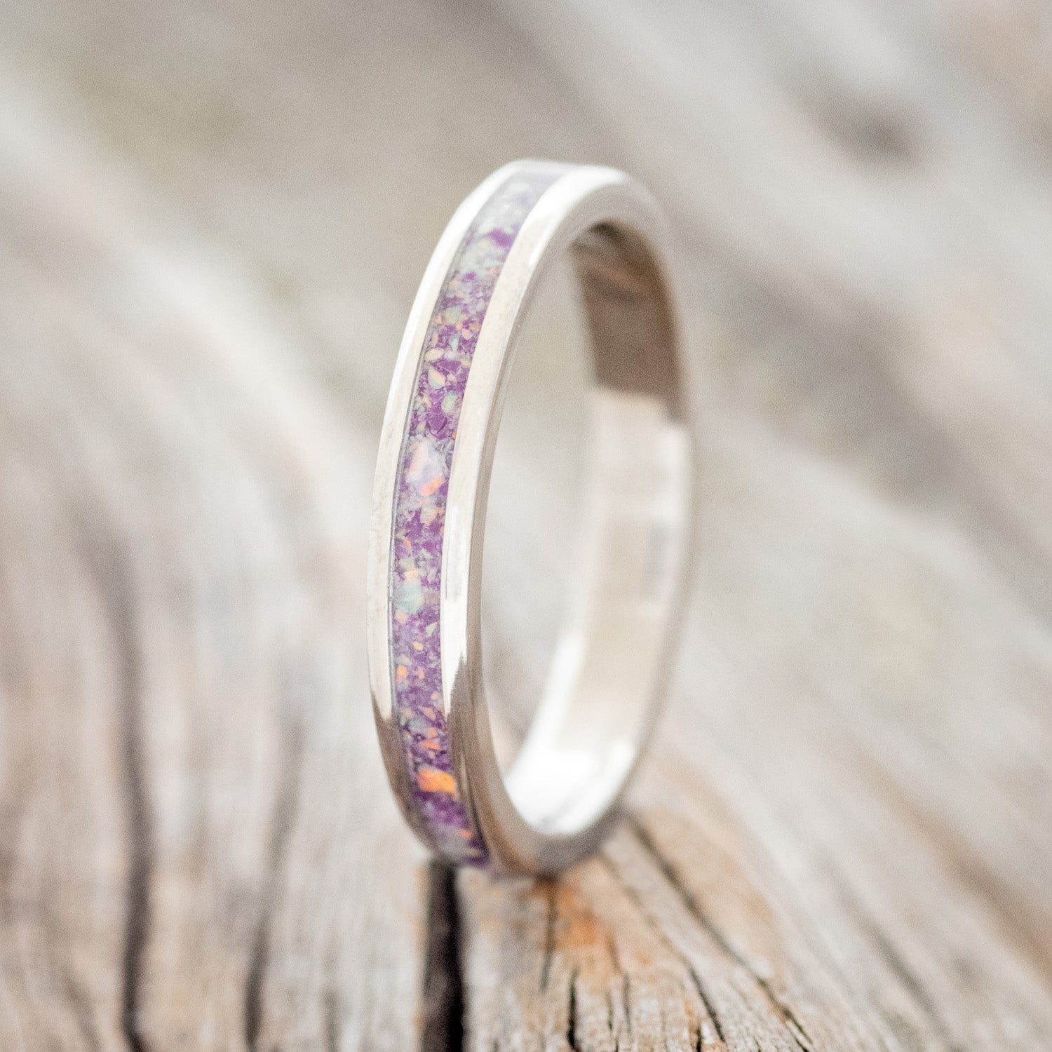 "ETERNA" - SUGILITE WITH FIRE & ICE OPAL STACKING BAND-1