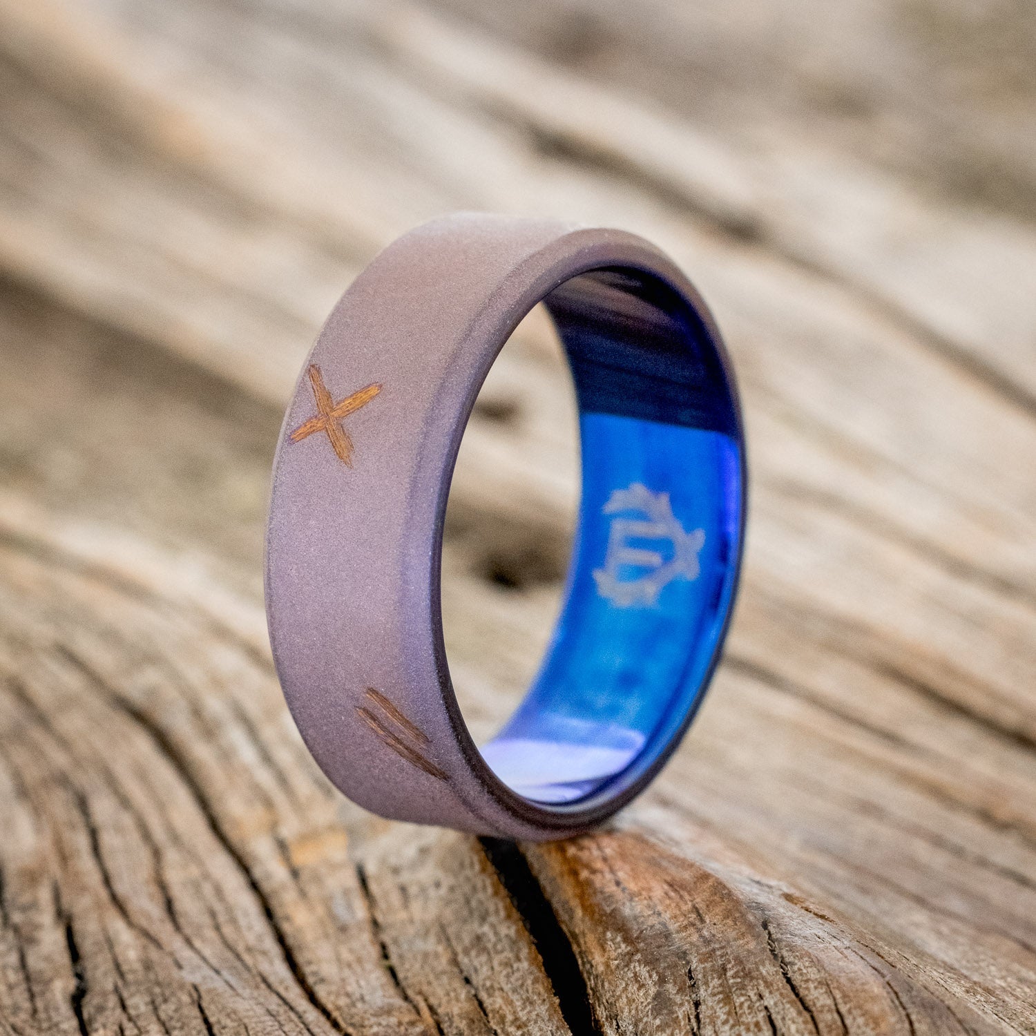 FIRE-TREATED TITANIUM WITH DISTRESSED MARKS & A SANDBLASTED FINISH - READY TO SHIP-1