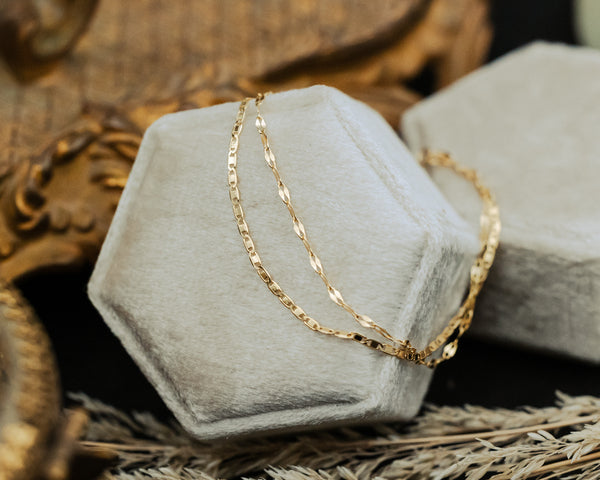 VALENTIONO & HAMMERED FORZENTINA LAYERED BRACELET IN 14K YELLOW GOLD-3