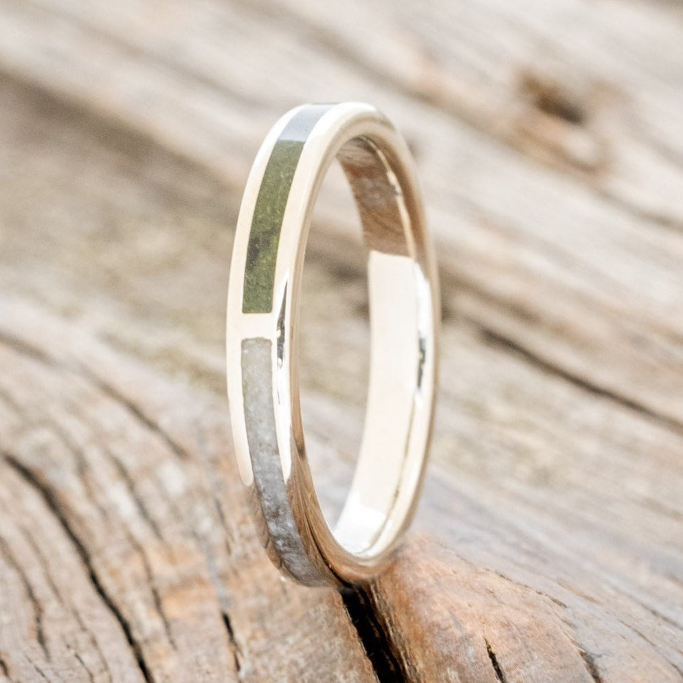 "HARMONY" - MOSS & MOONSTONE SPLIT STACKING BAND-1