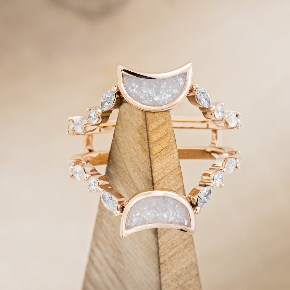 "HECATE" - DIAMOND DUST MOON RING GUARD WITH DIAMOND ACCENTS-1