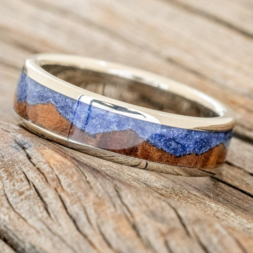 "HELIOS" - KOA WOOD & LAPIS LAZULI WEDDING BAND-1
