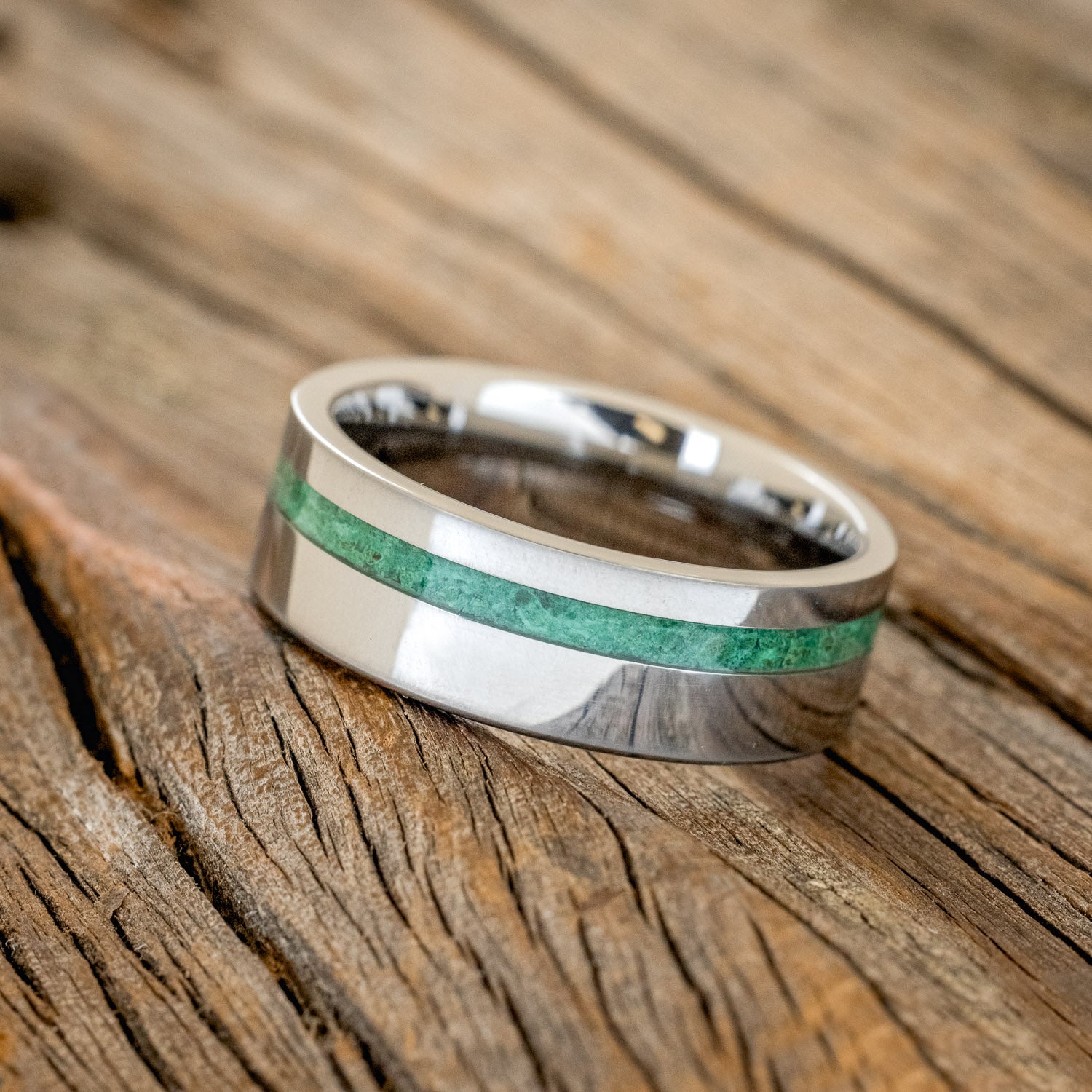 "VERTIGO" - MALACHITE WEDDING RING-2