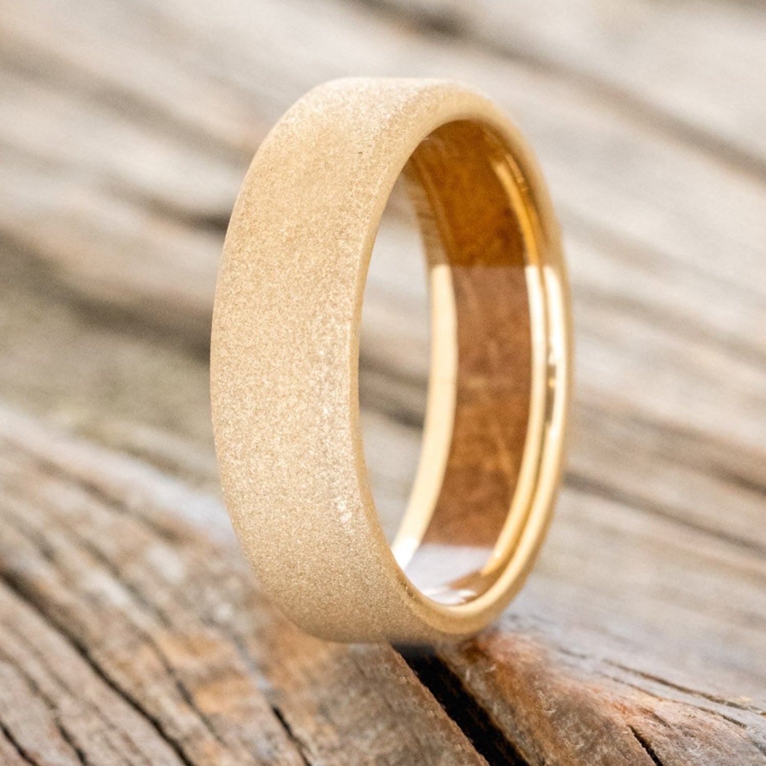 WHISKEY BARREL CHANNEL LINED RING WITH SANDBLASTED FINISH-7