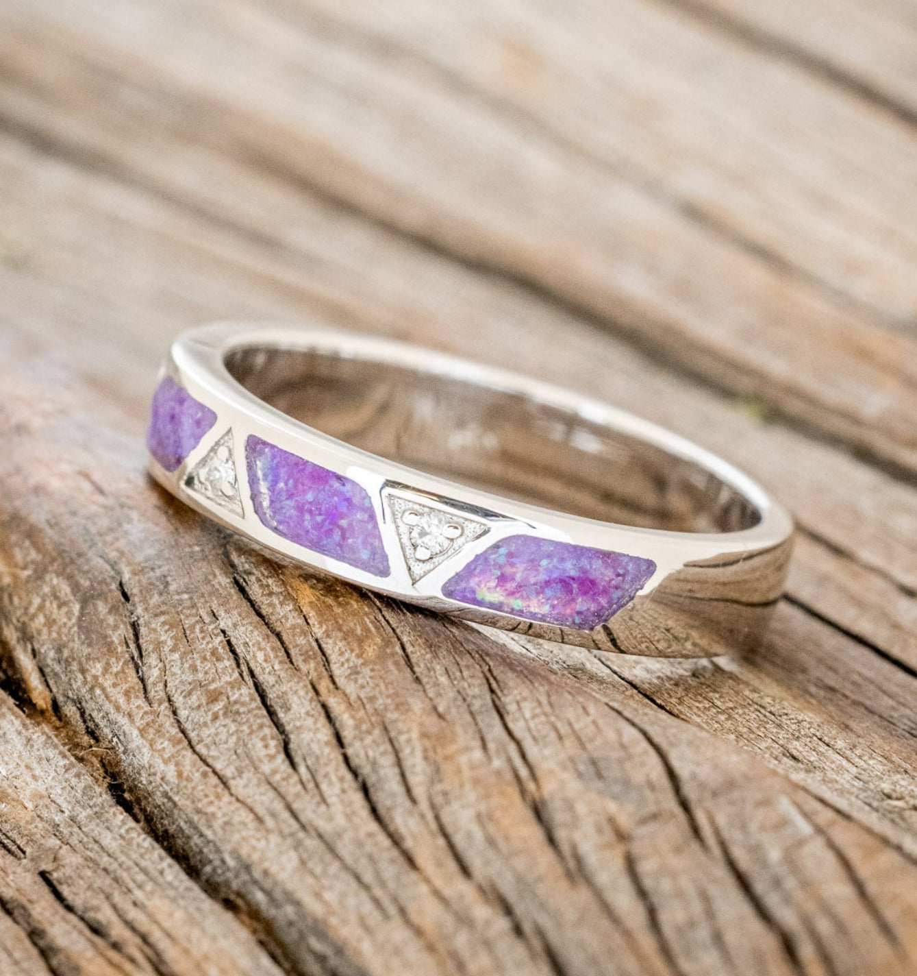 PURPLE OPAL STACKER WITH DIAMOND ACCENTS-2