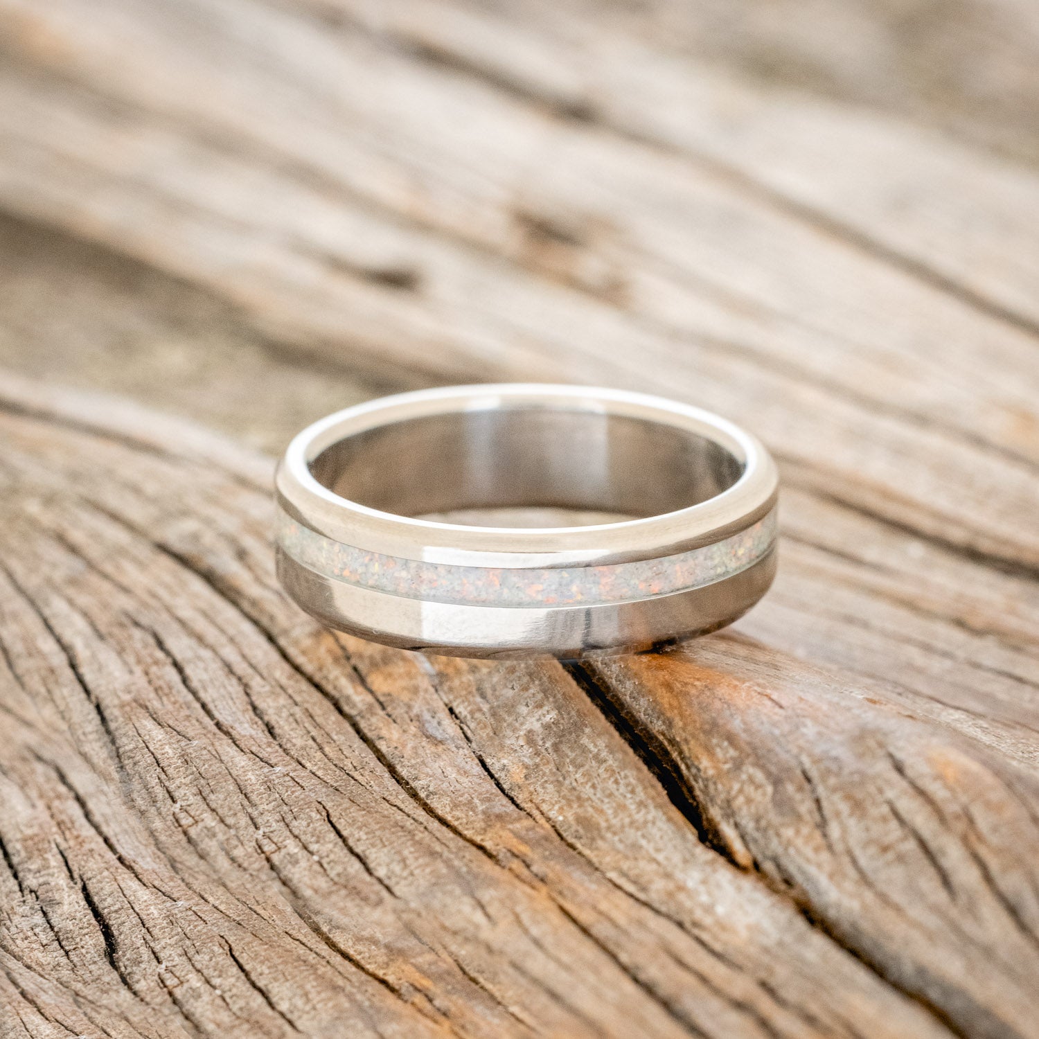 "VERTIGO" - FIRE & ICE OPAL WEDDING BAND-3