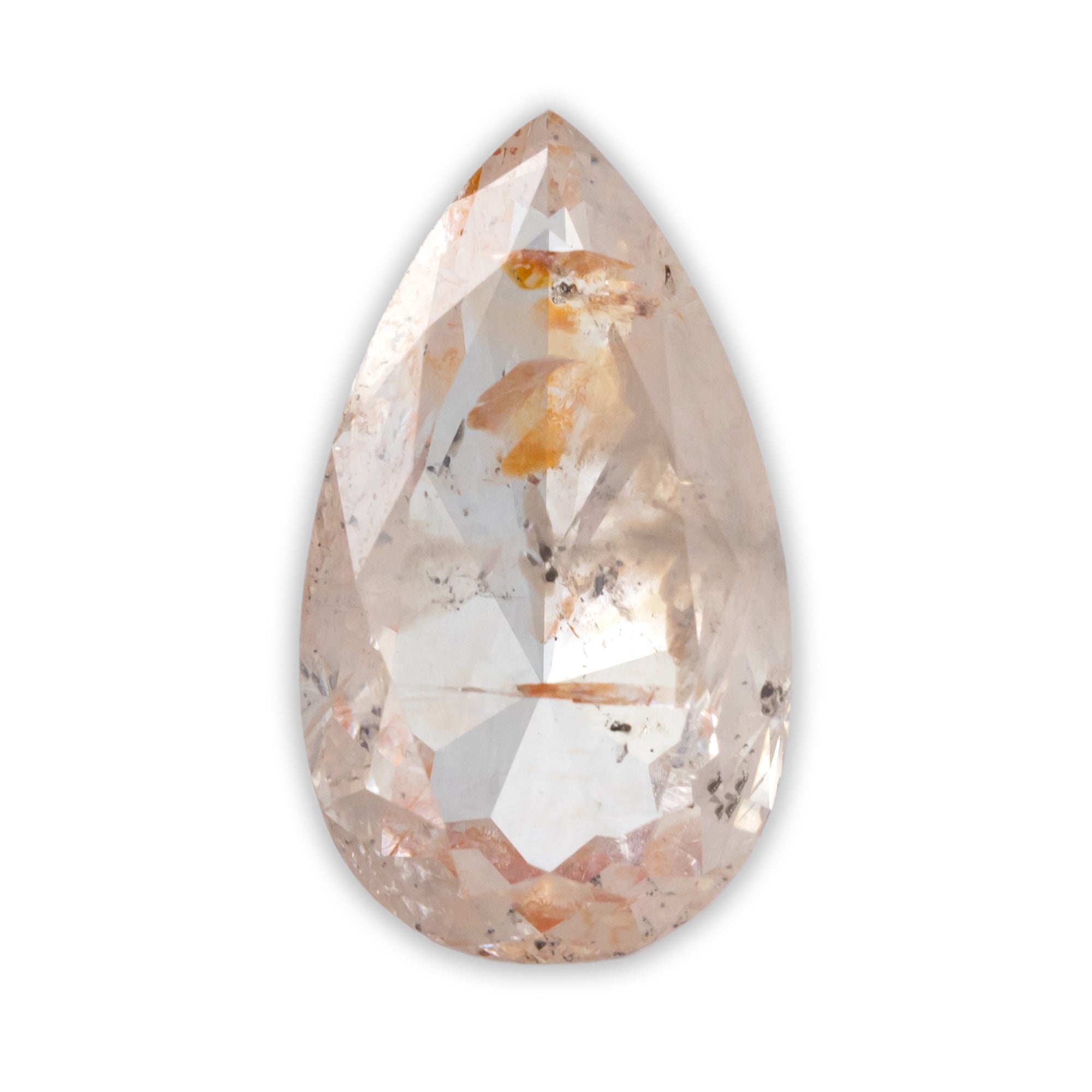3.4ct 13.67x7.91x3.95mm PEAR DOUBLE CUT ICY SALT & PEPPER DIAMOND-Staghead Designs