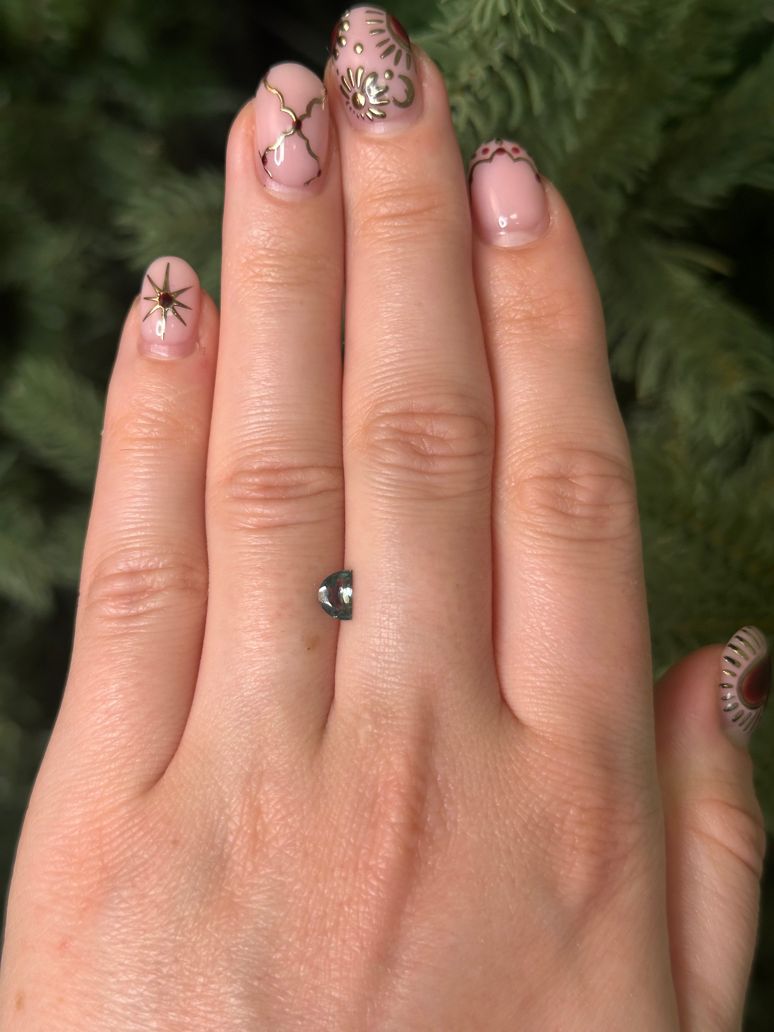 0.49ct 6x4mm HALF MOON BLUE MONTANA SAPPHIRE-Staghead Designs