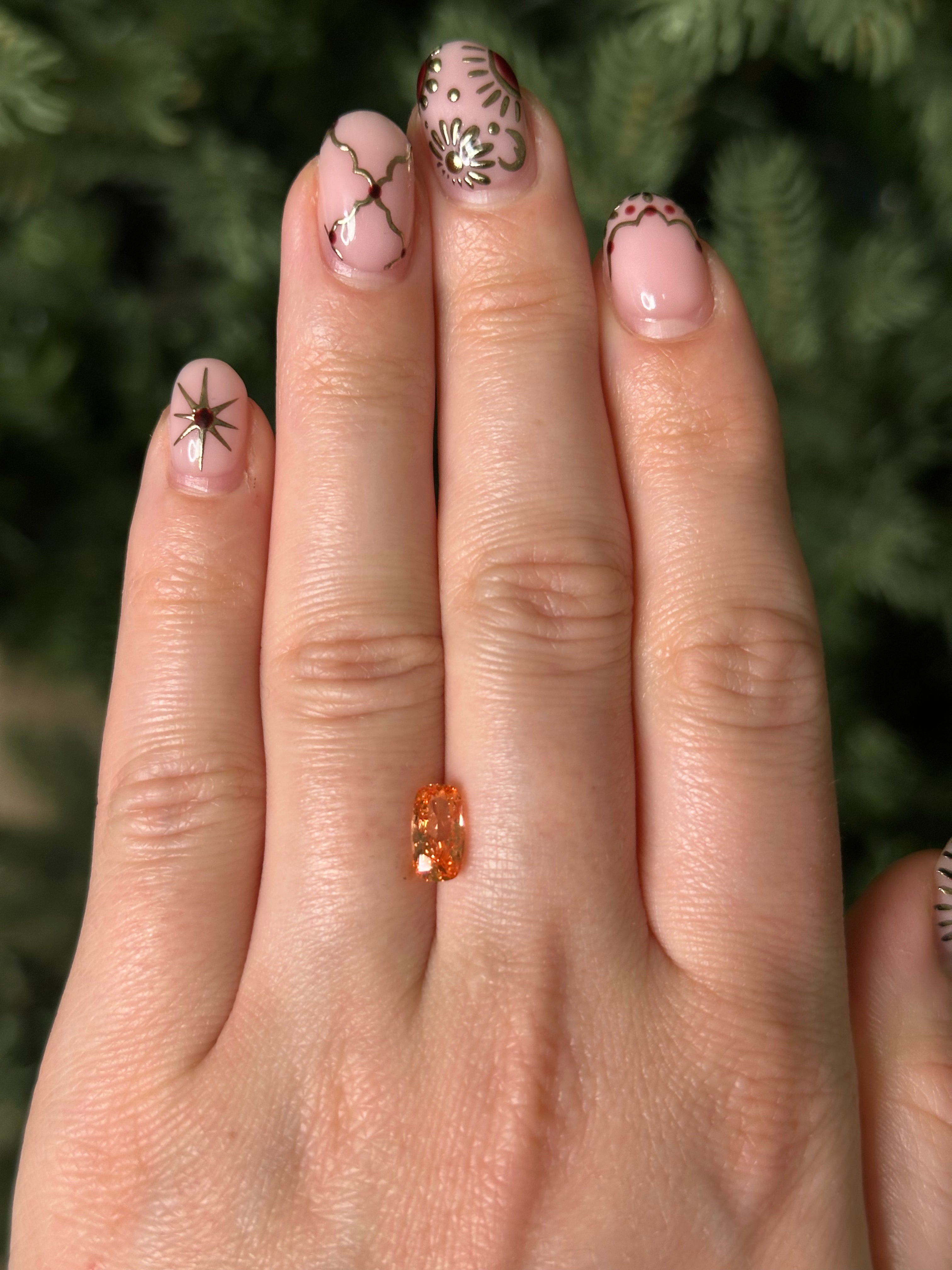 "LILA" - CUSHION CUT PEACH SAPPHIRE-Staghead Designs