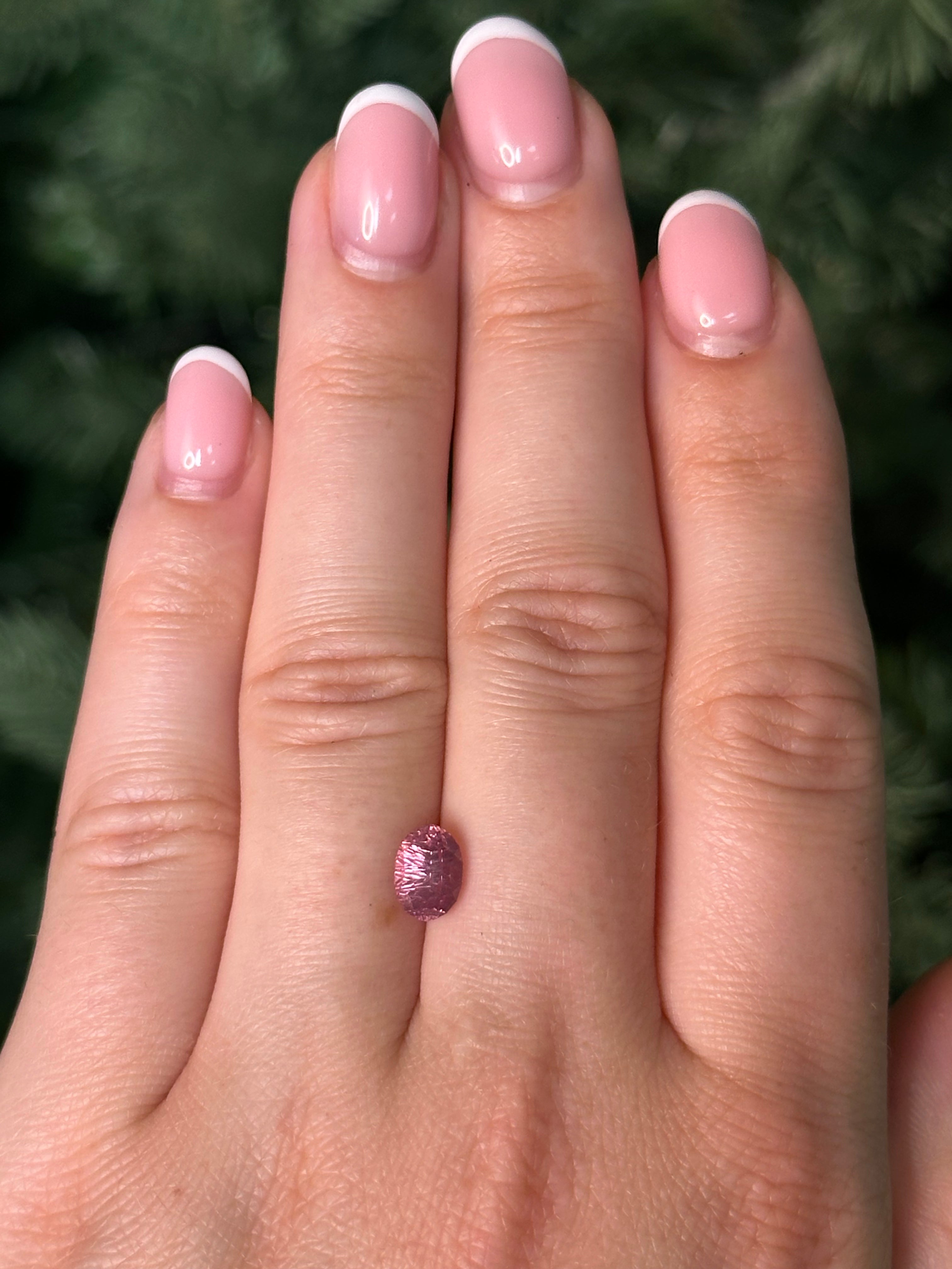 1.64ct 7.8x5.54x5.98mm DEEP CONCAVE OVAL CUT PURPLE DRAGON MALAYA GARNET-Staghead Designs