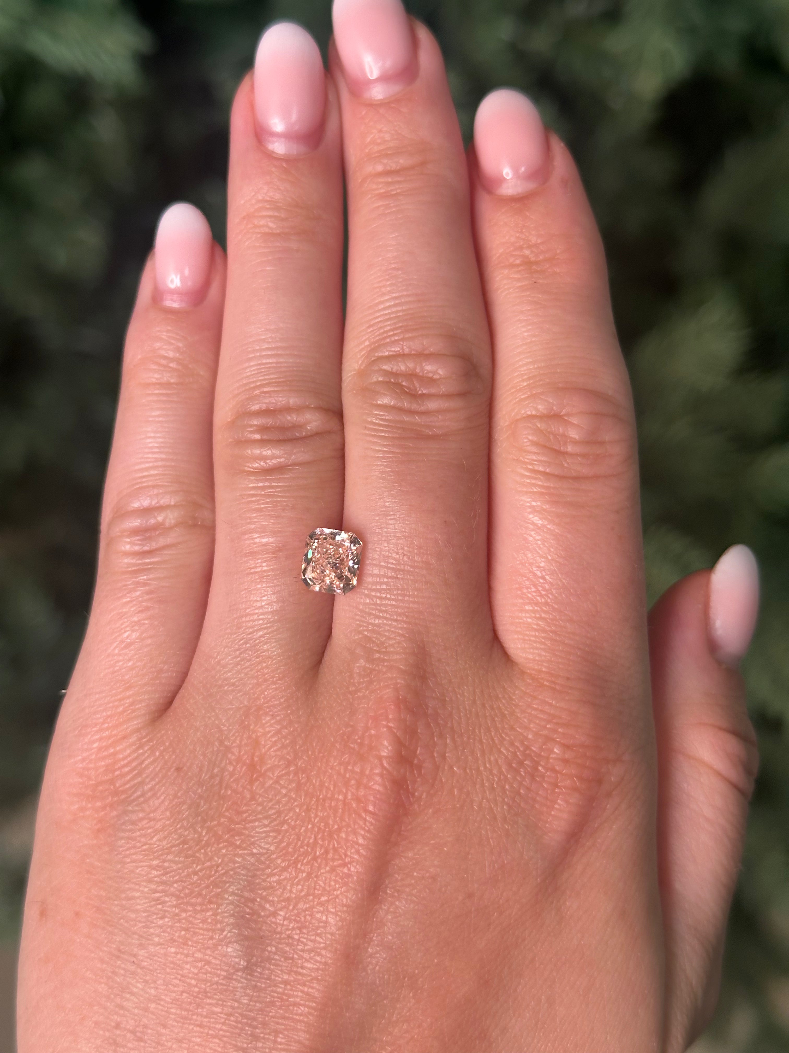 2.15ct 7.64x6.89x4.57mm FANCY PINK RADIANT CUT LAB-GROWN DIAMOND - VS2-Staghead Designs