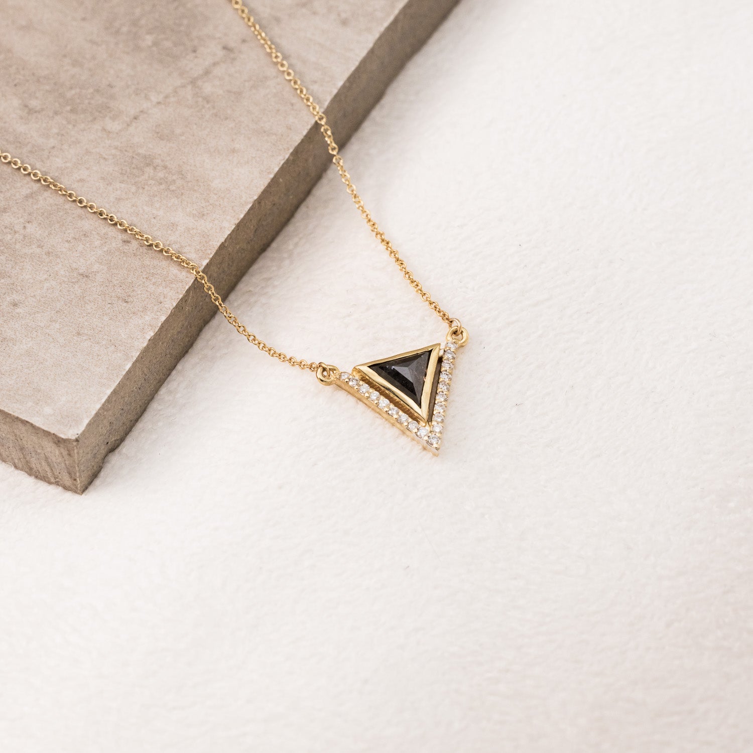 "JENNY FROM THE BLOCK" NECKLACE WITH SALT AND PEPPER DIAMOND-1