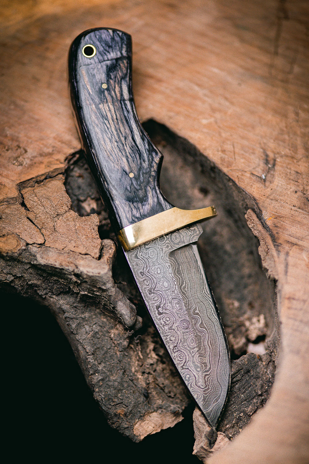 "JIM BAKER" - HANDMADE DAMASCUS STEEL SKINNER KNIFE by Forseti Steel™-1