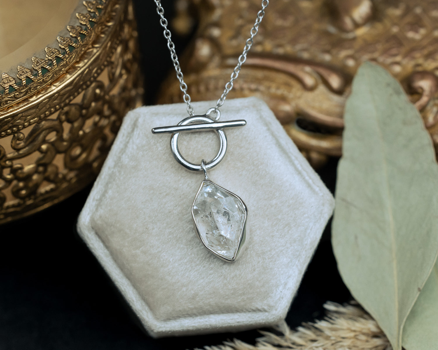 Sterling Silver Necklace With Herkimer Diamond Quartz Jorge Revilla