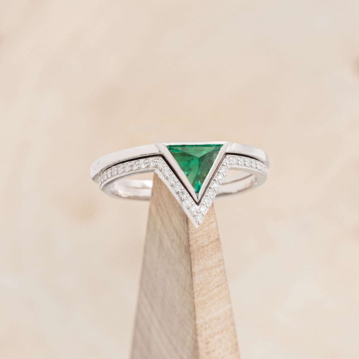 "JENNY" - TRIANGLE CUT ENGAGEMENT RING-Staghead Designs