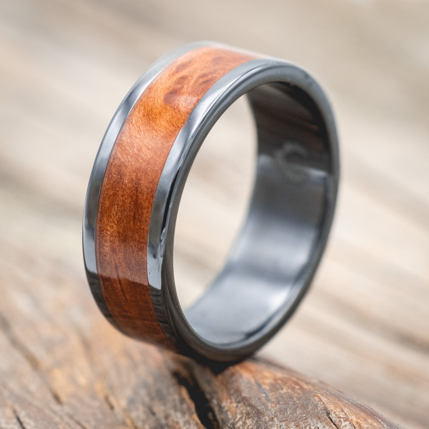 "KALDER" - REDWOOD WEDDING RING-Staghead Designs