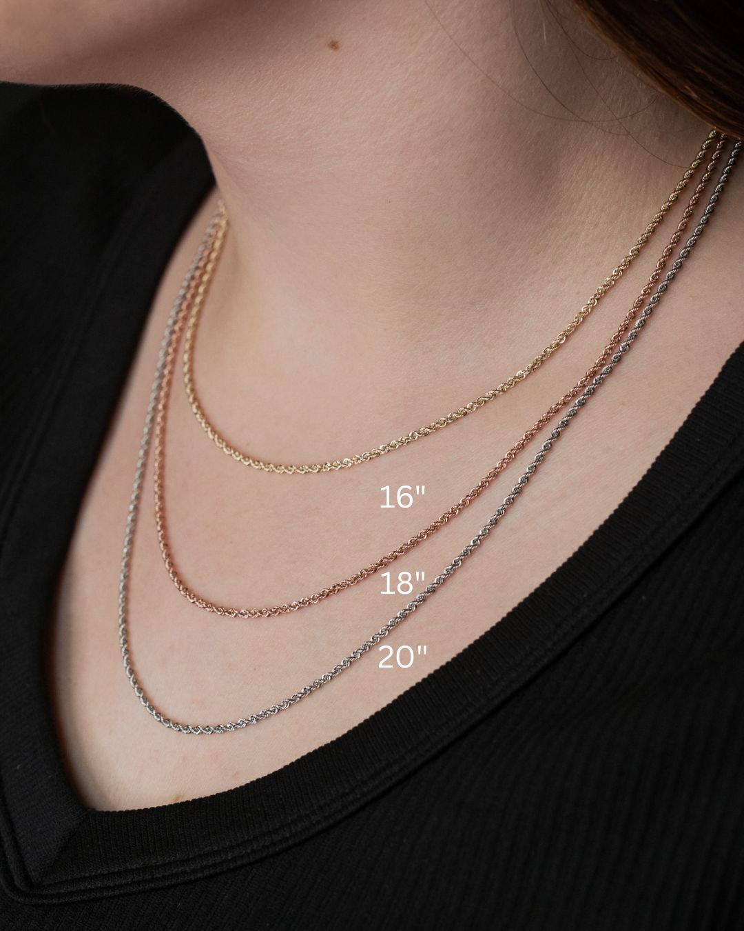 14K GOLD LIGHT ROPE CHAIN-Staghead Designs
