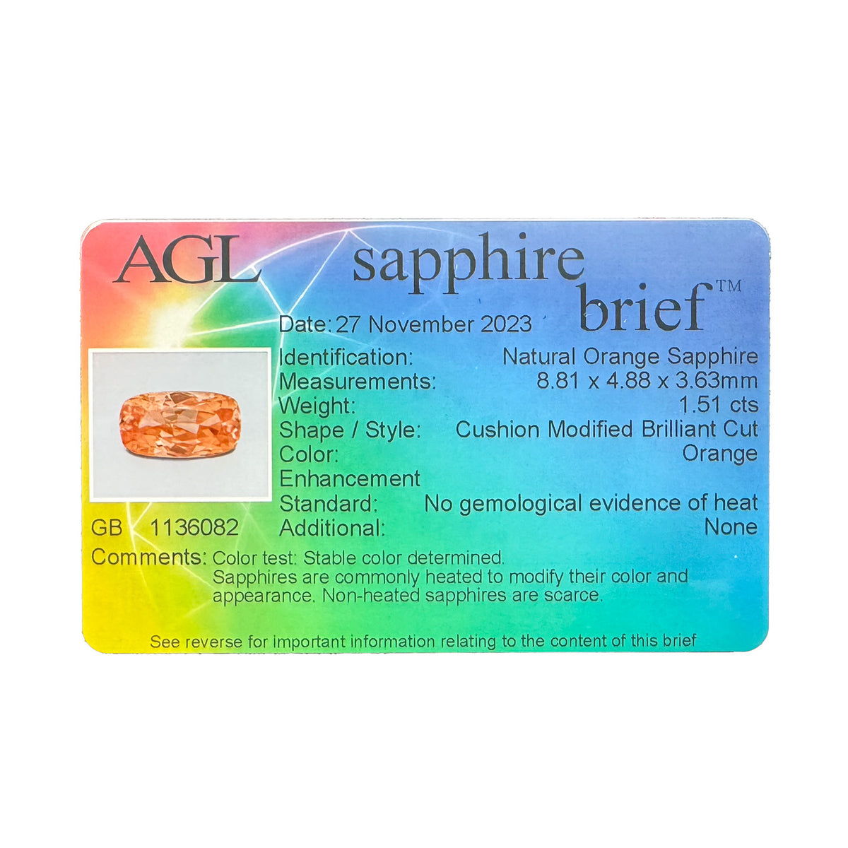 "LILA" - CUSHION-CUT PEACH SAPPHIRE-8