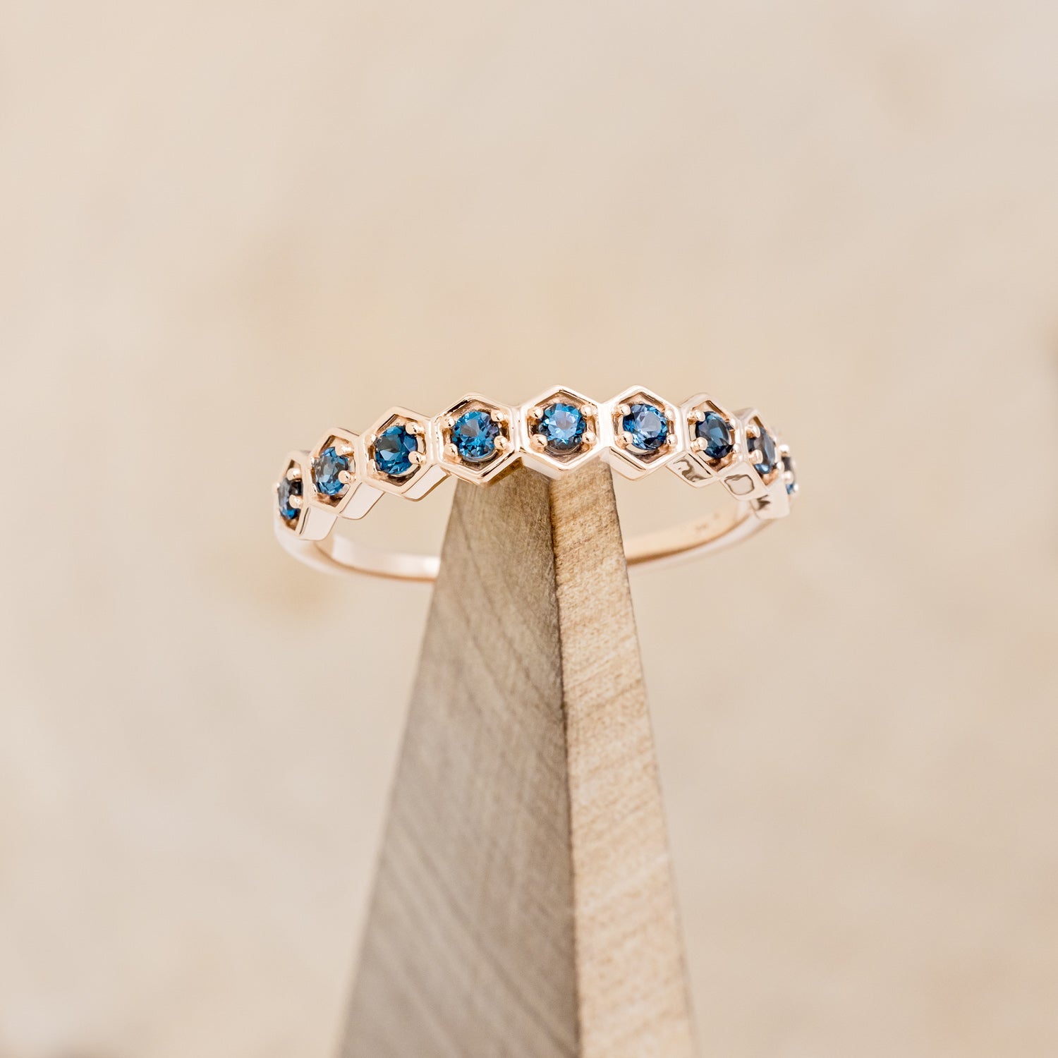 LONDON BLUE TOPAZ HEXAGON STACKING BAND-1