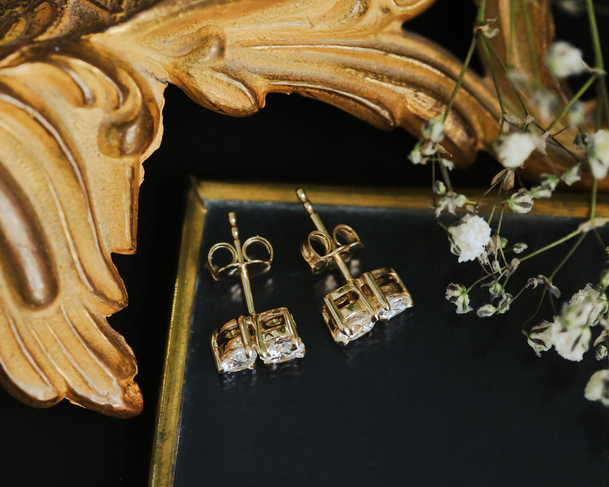 1 1/6 CTW LAB-GROWN DIAMOND TOI ET MOI STUD EARRINGS-2