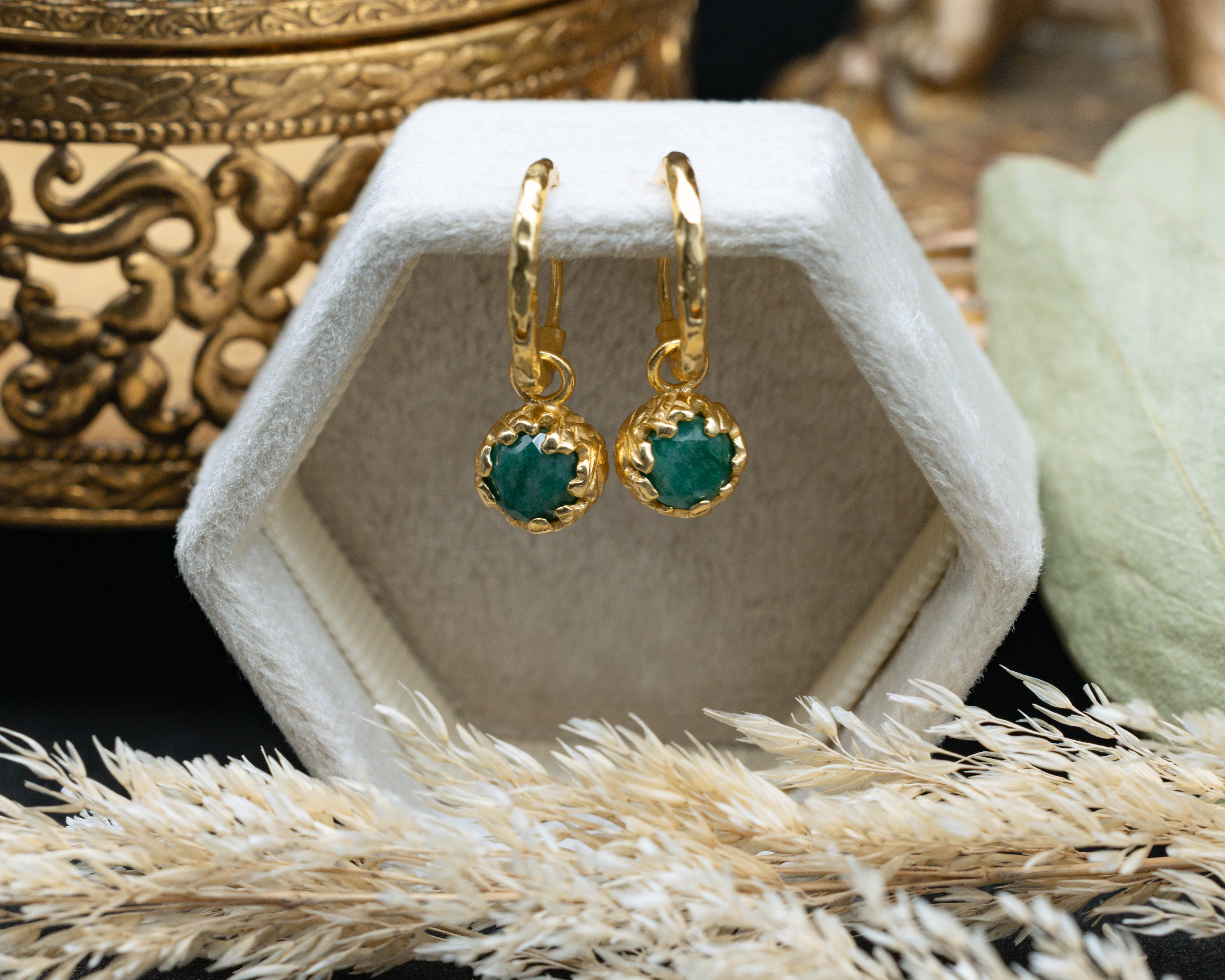 BLOOM COLLECTION - 18K GOLD VERMEIL BIRTHSTONE DANGLE EARRINGS - BY JORGE REVILLA-Staghead Designs