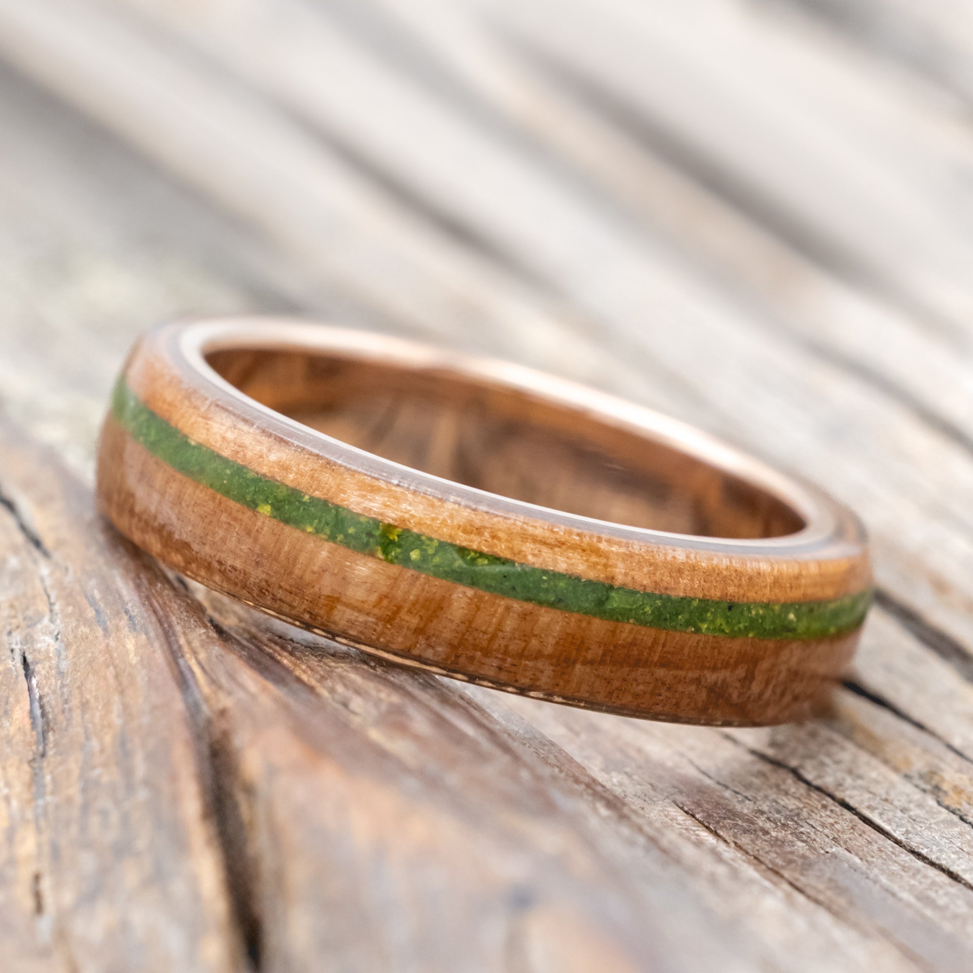 "REMMY" - REDWOOD & MOSS WEDDING RING-Staghead Designs