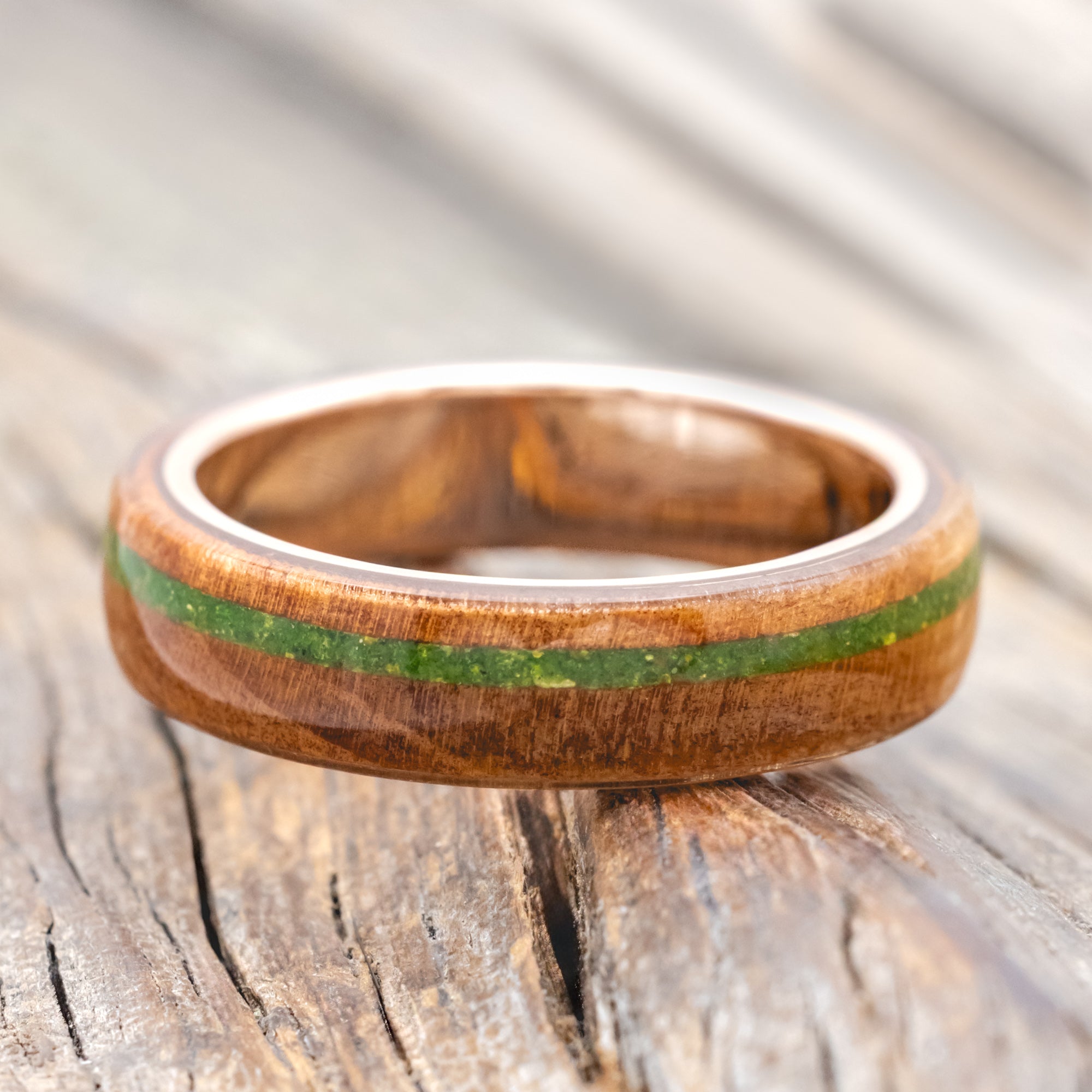 "REMMY" - REDWOOD & MOSS WEDDING RING-Staghead Designs