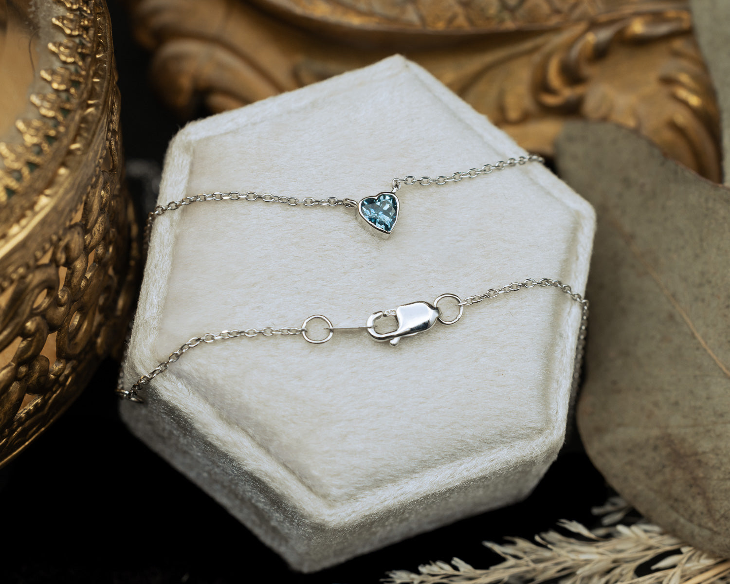 BEZEL SET HEART-CUT SAPPHIRE NECKLACE-Staghead Designs