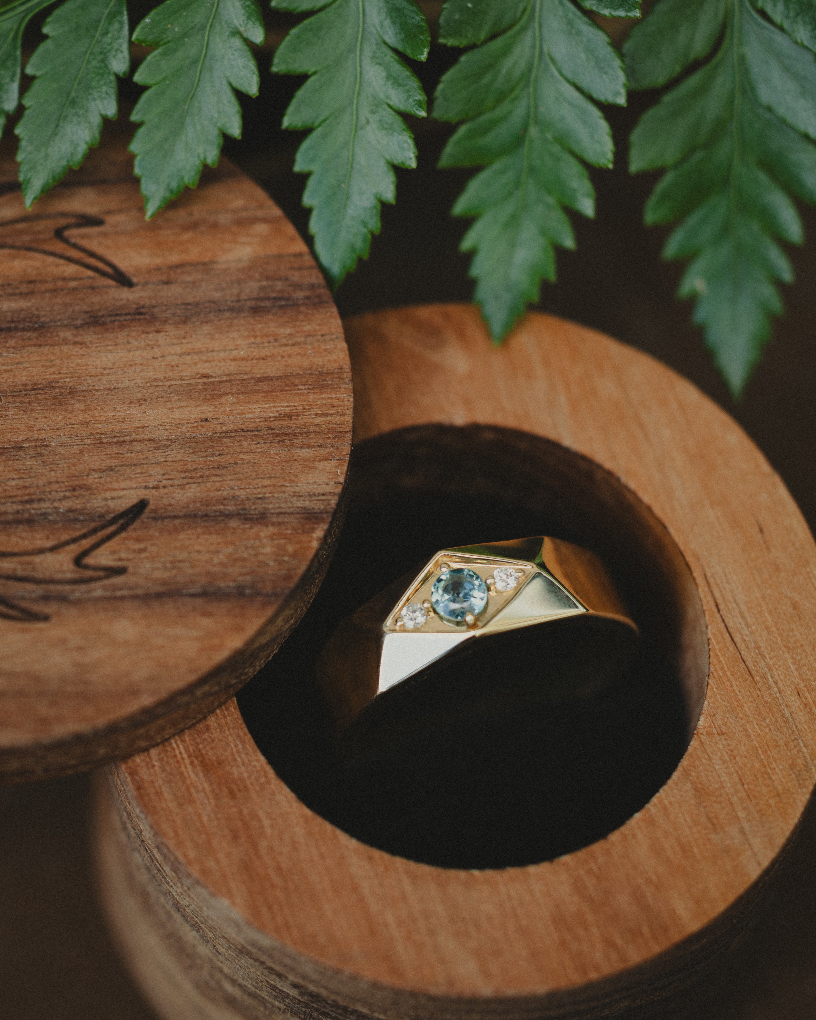 MEN'S MONTANA SAPPHIRE ENGAGEMENT RING WITH DIAMOND ACCENTS-6