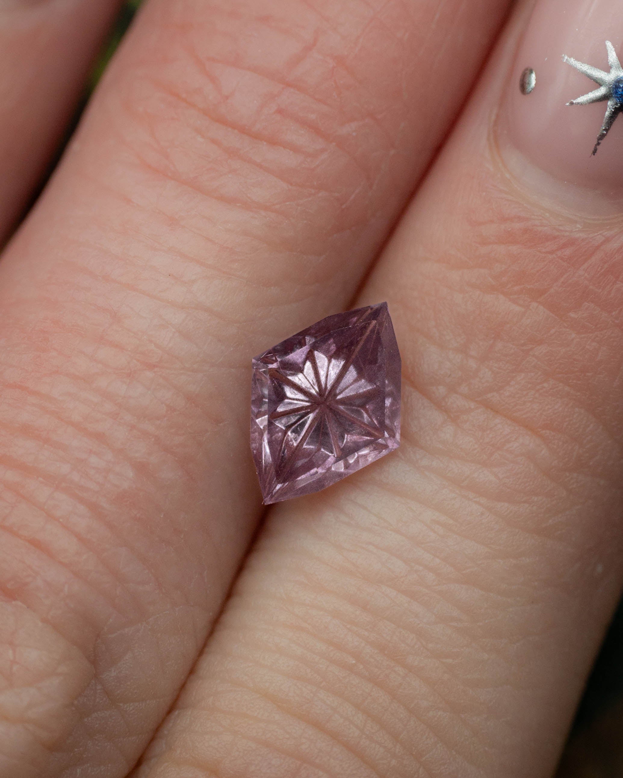 1.35ct 9.8x7.1x2.7mm MARQUISE FANTASY CUT PINK DRAGON GARNET-Staghead Designs