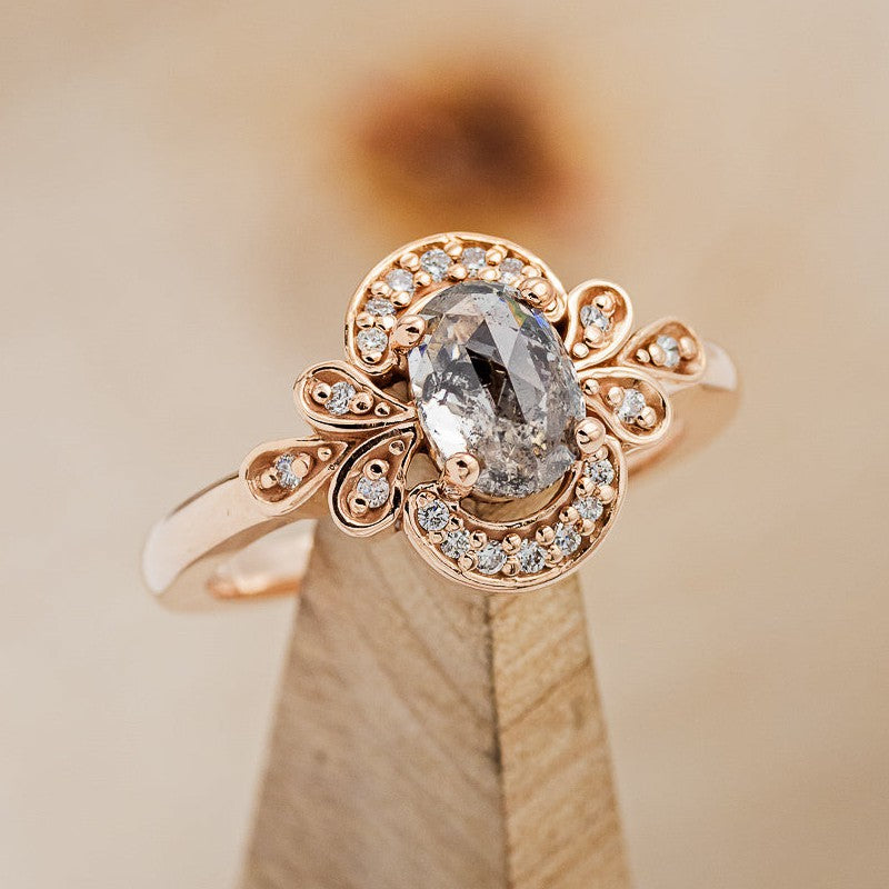 "NORA" - ENGAGEMENT RING WITH DIAMOND ACCENTS - MOUNTING ONLY - SELECT YOUR OWN STONE-1