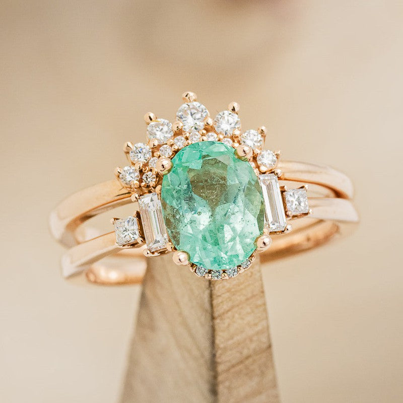 "ORNA" - ENGAGEMENT RING WITH DIAMOND ACCENTS & DIAMOND TRACER - MOUNTING ONLY - SELECT YOUR OWN STONE-1