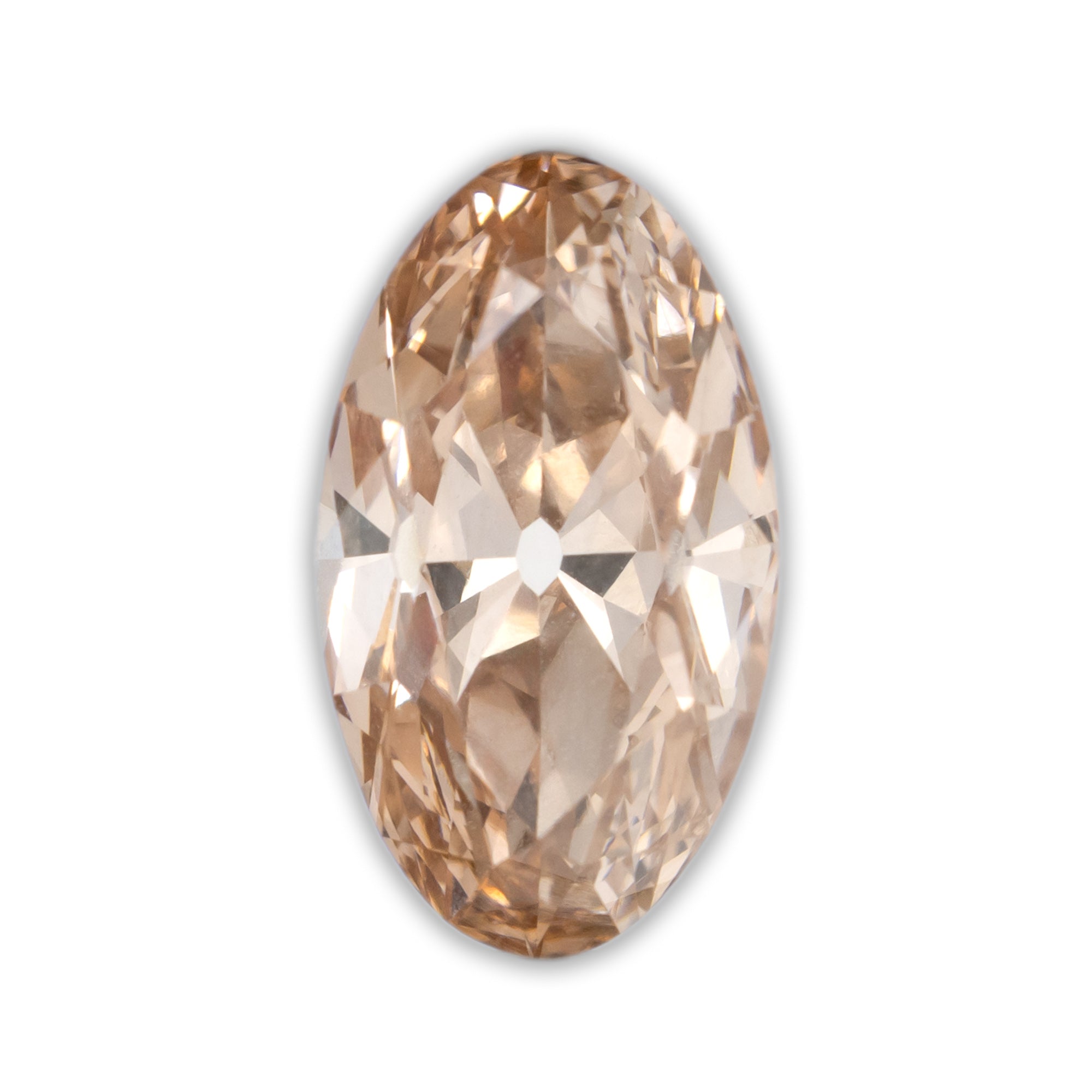 1.5ct 10.08x5.78x3.63mm Oval Old Mine Cut Lab Champagne Diamond - VS1