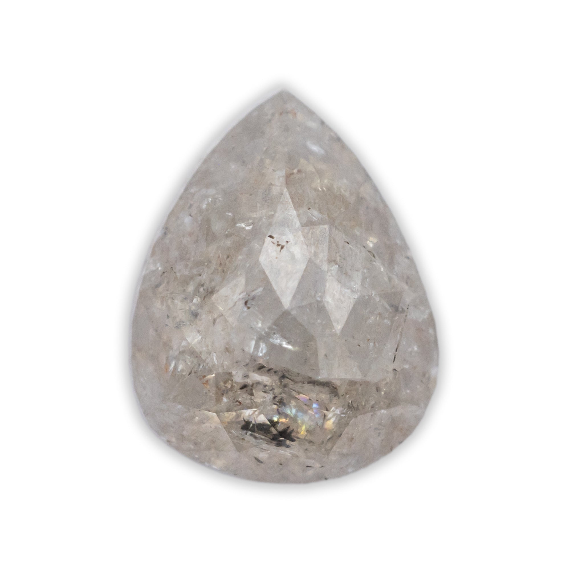 1.12ct 7.27x5.70x3.38mm PEAR DOUBLE CUT SALT & PEPPER DIAMOND-Staghead Designs