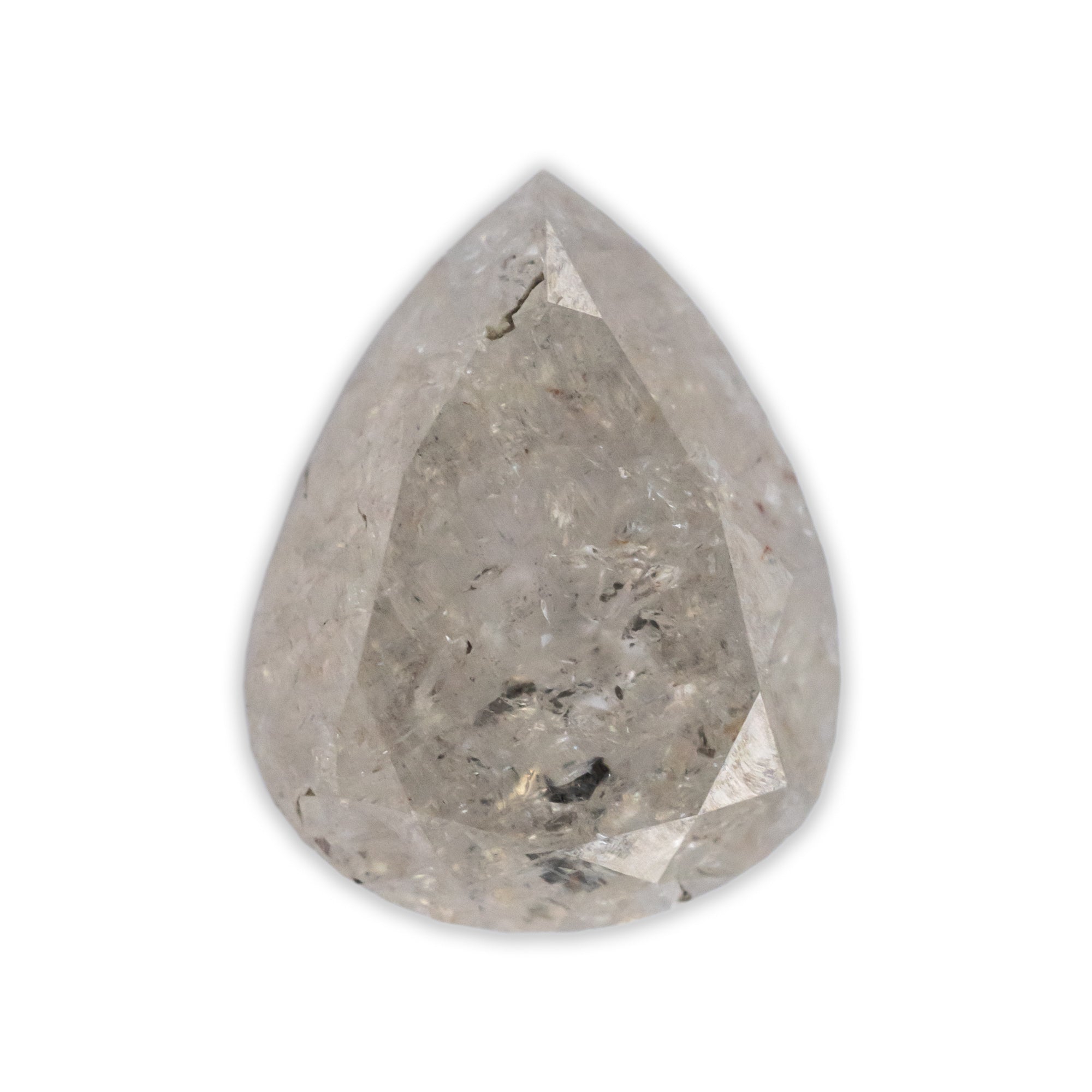 1.12ct 7.27x5.70x3.38mm PEAR DOUBLE CUT SALT & PEPPER DIAMOND-Staghead Designs