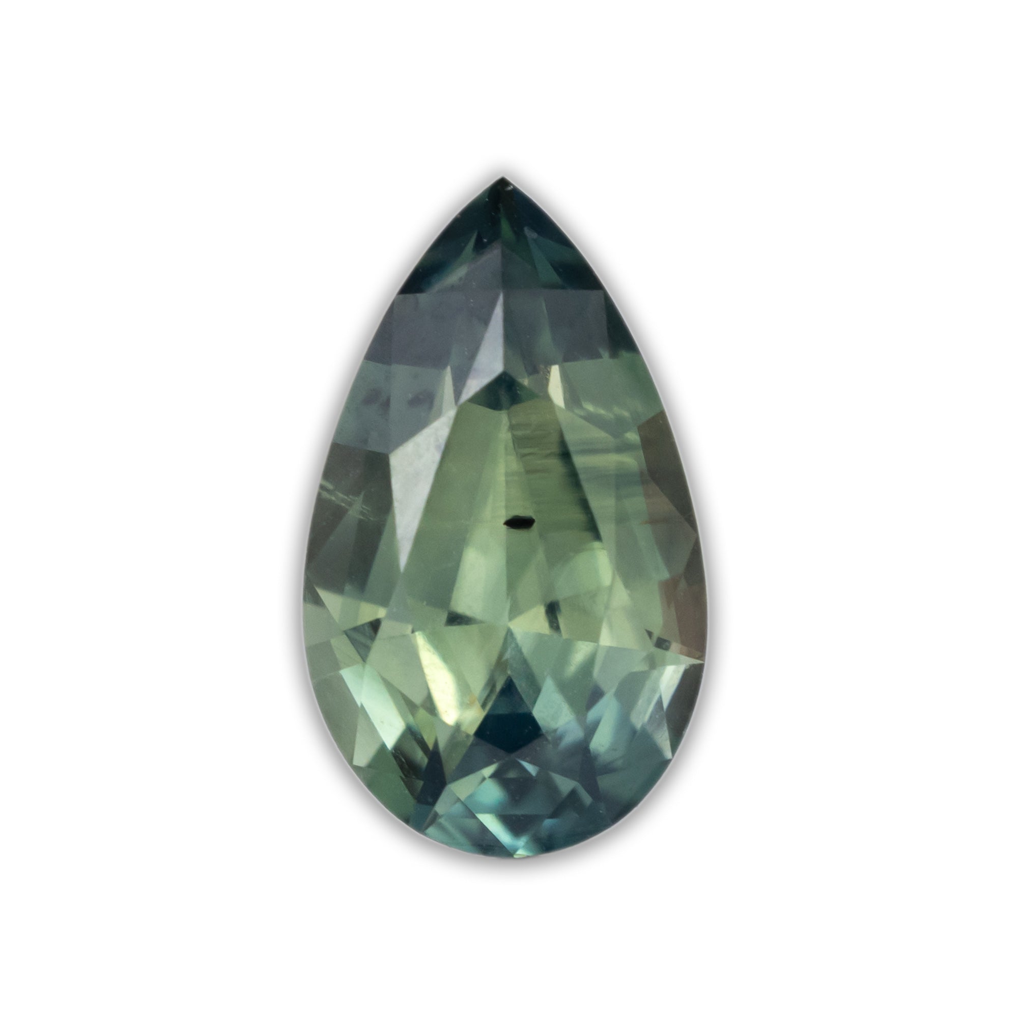 Pear cute green sapphire on a white background