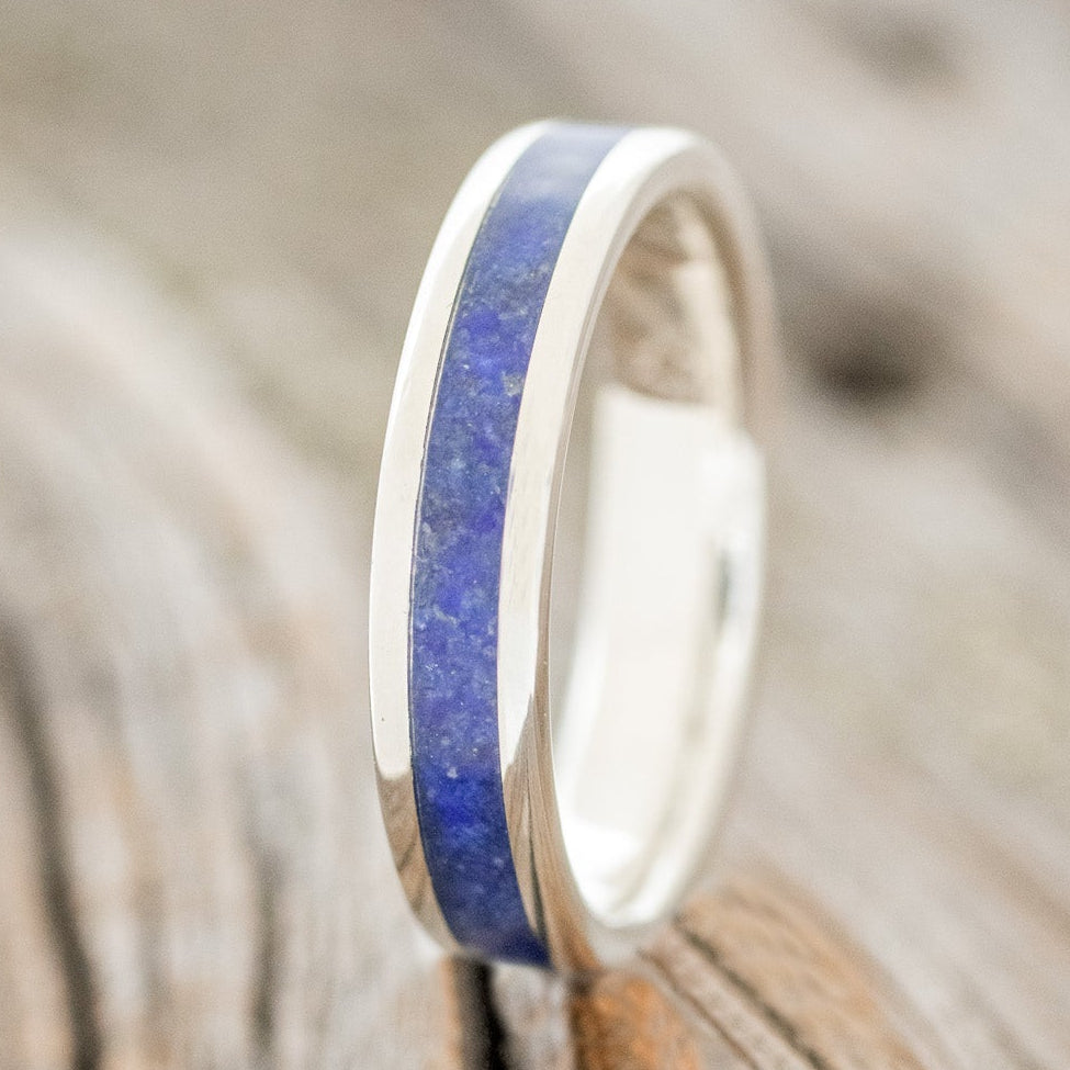"PERENNA" - LAPIS LAZULI 14K GOLD STACKING BAND-1