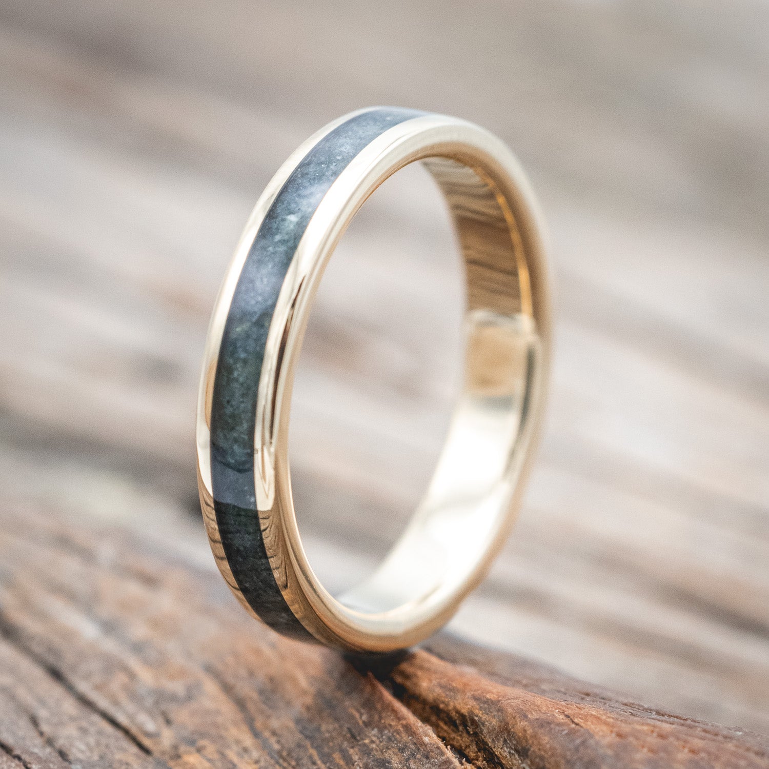 "PERENNA" - MOSS AGATE STACKING BAND-Staghead Designs