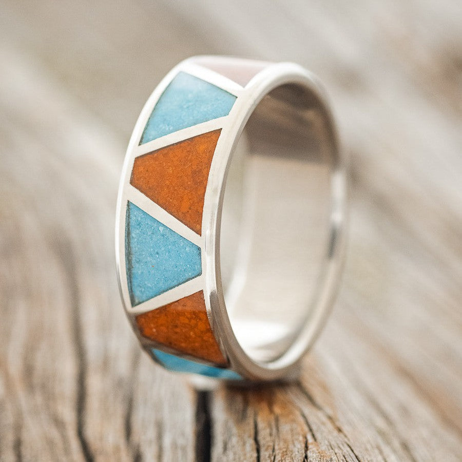 "POWELL" - TERRACOTTA & TURQUOISE WEDDING BAND-1