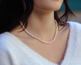 14K GOLD CULTURED WHITE FRESHWATER PEARL NECKLACE
