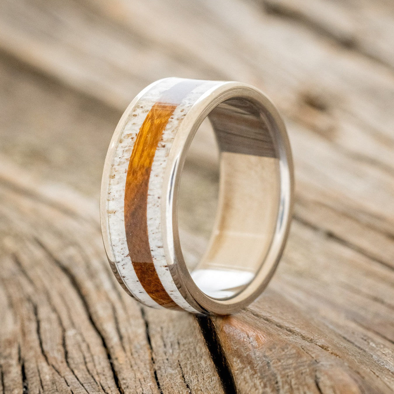 "RAINIER" - ANTLER & IRONWOOD WEDDING BAND-1