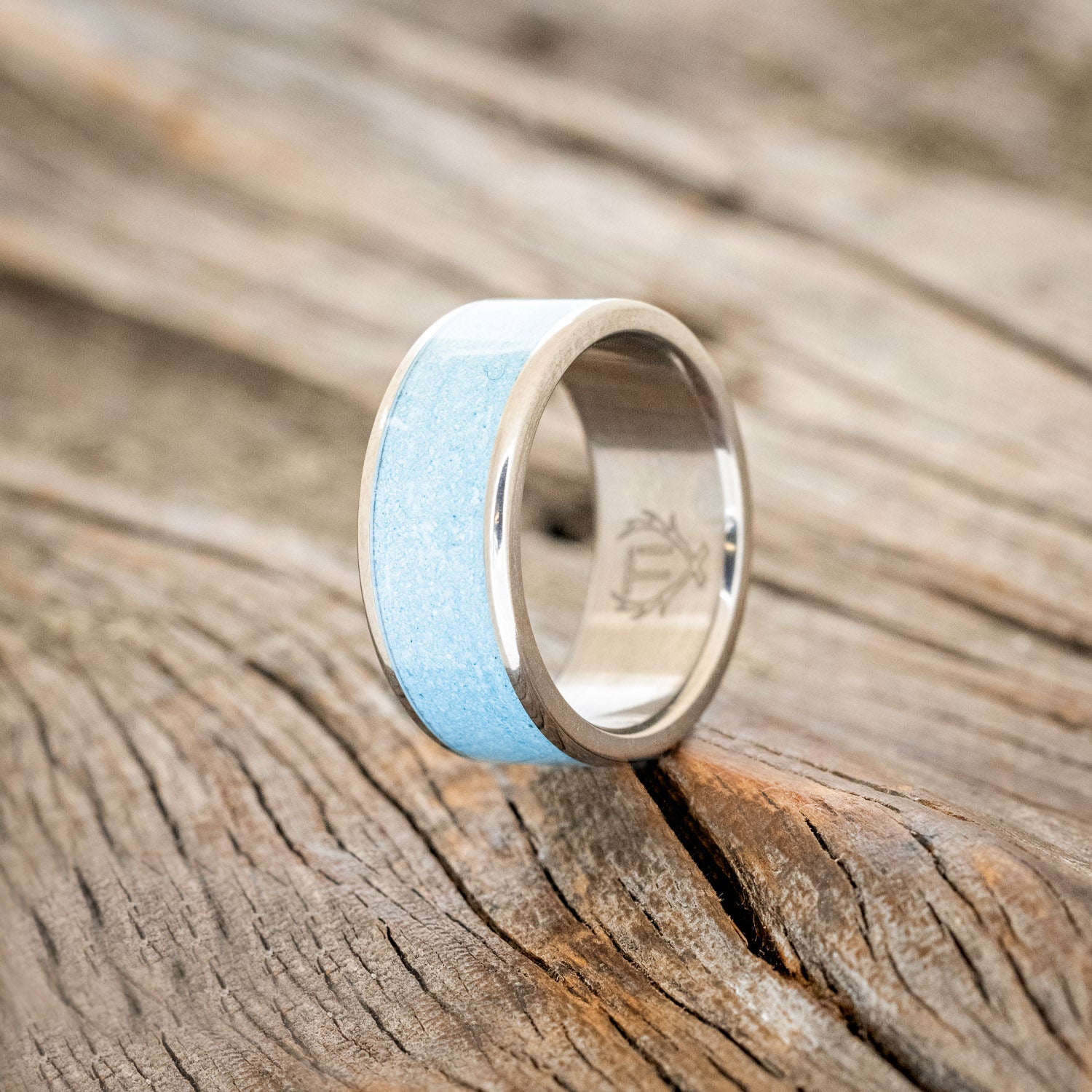 "RAINIER" - TURQUOISE WEDDING BAND - READY TO SHIP-1