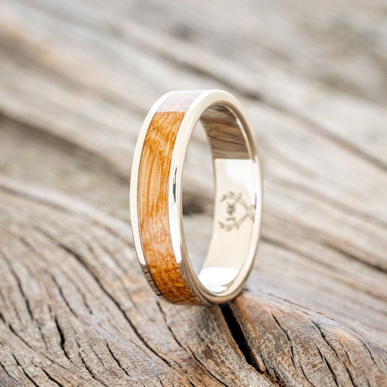 "RAINIER" - WHISKEY BARREL OAK WEDDING RING-1