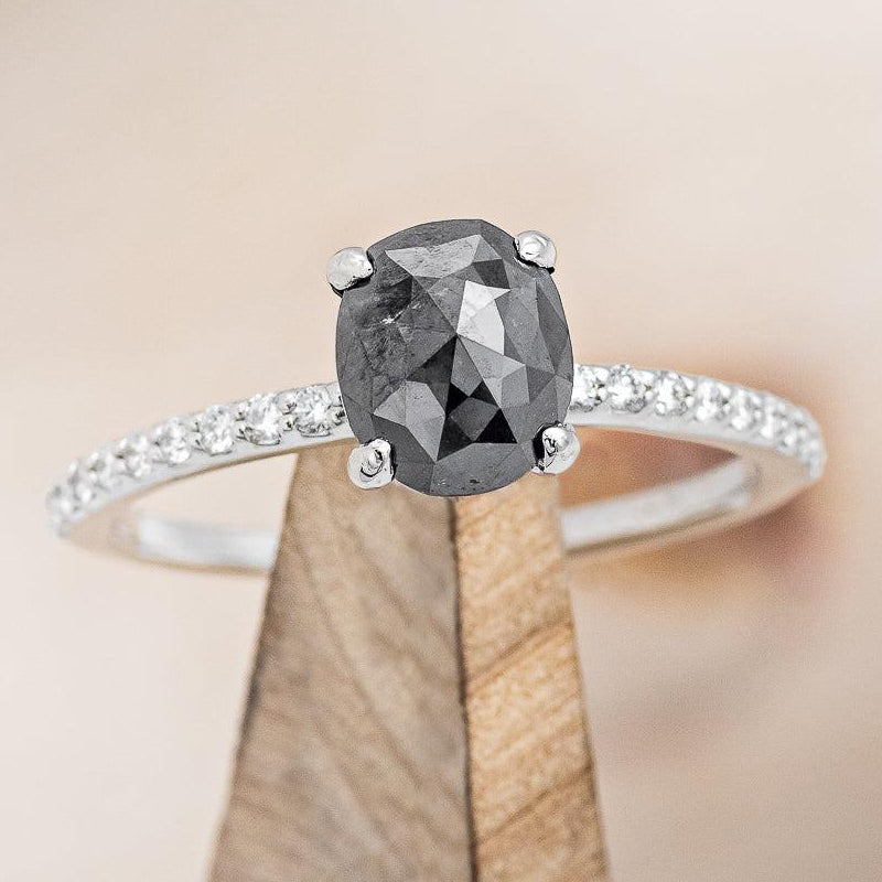 "RAMONA" - ENGAGEMENT RING WITH DIAMOND ACCENTS - MOUNTING ONLY - SELECT YOUR OWN STONE-1