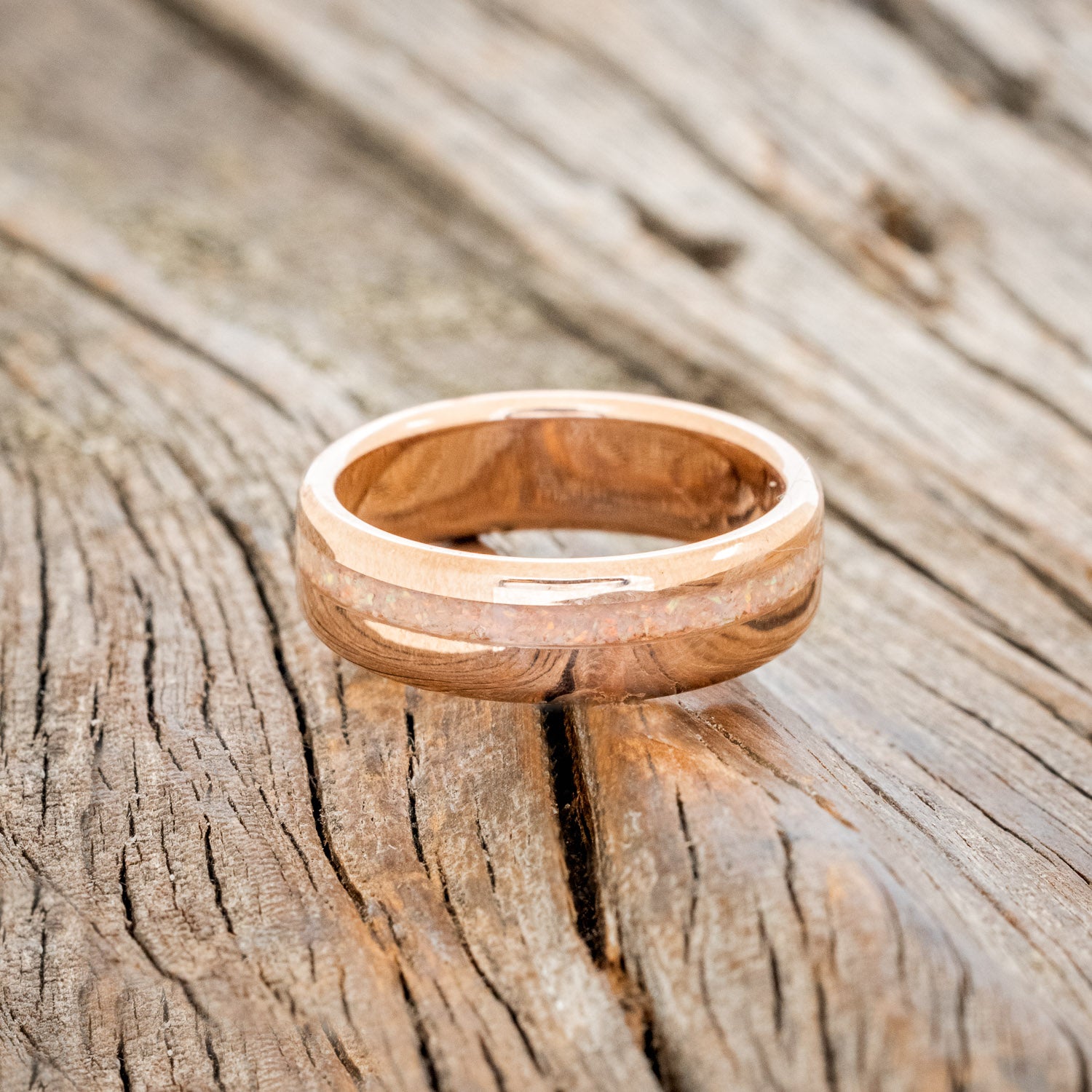 "VERTIGO" - FIRE & ICE OPAL WEDDING BAND-12