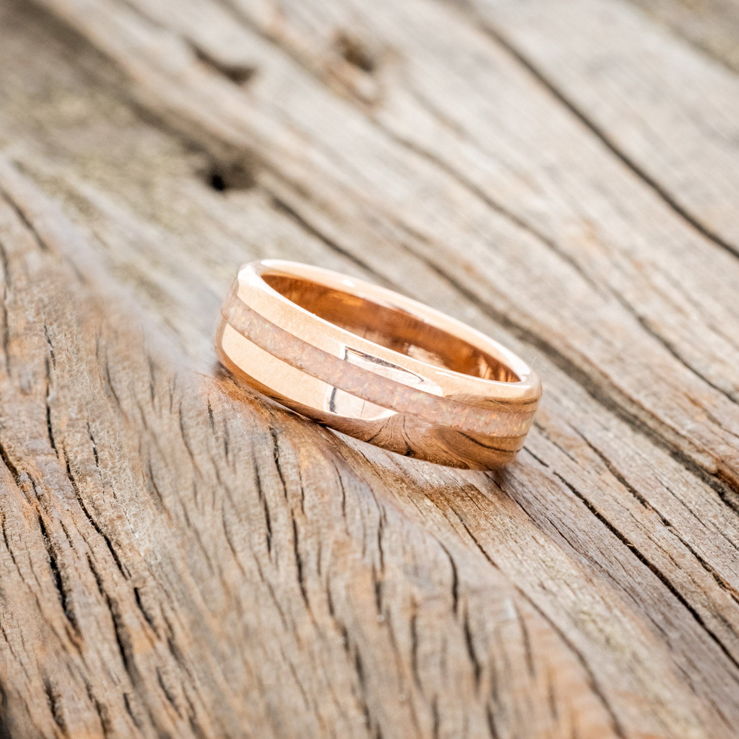 "VERTIGO" - FIRE & ICE OPAL WEDDING BAND-11