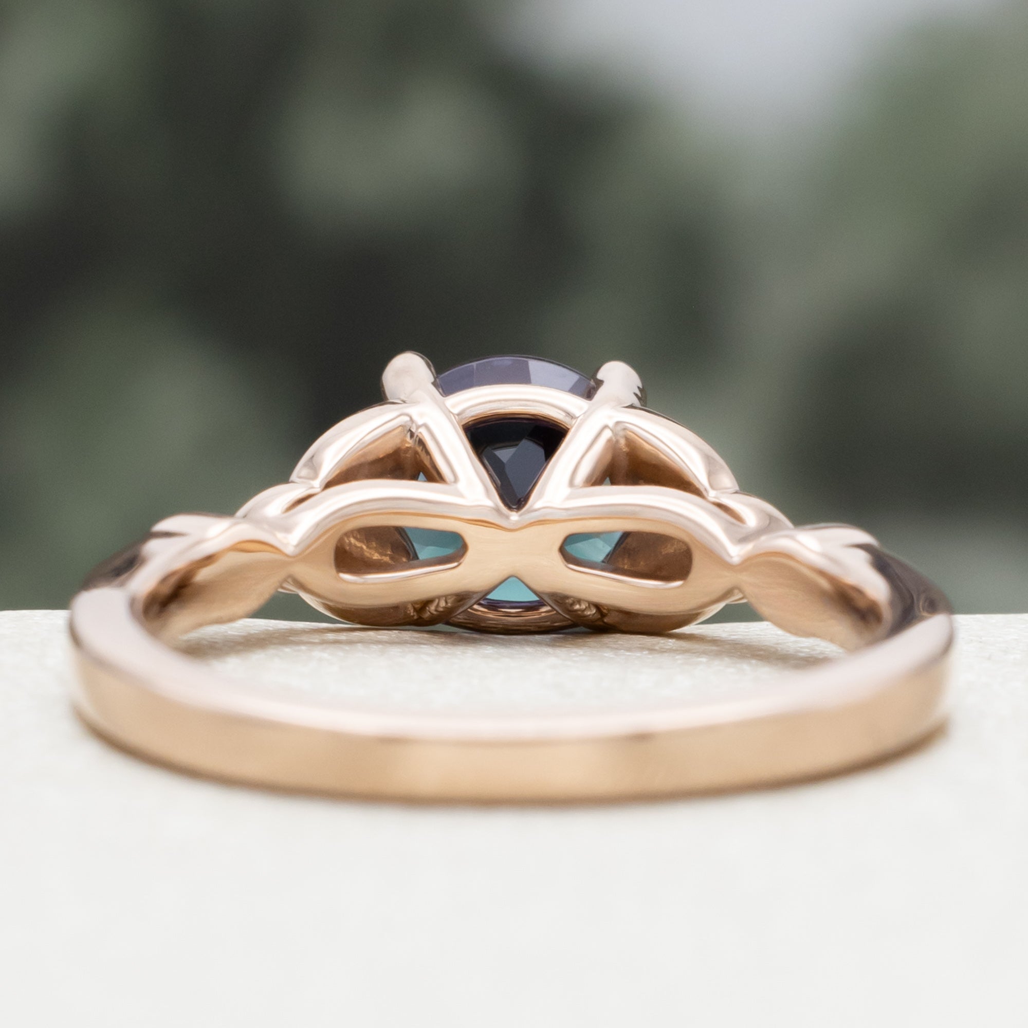 "AIFE" - CELTIC KNOT ENGAGEMENT RING WITH ROUND CENTER STONE-Staghead Designs